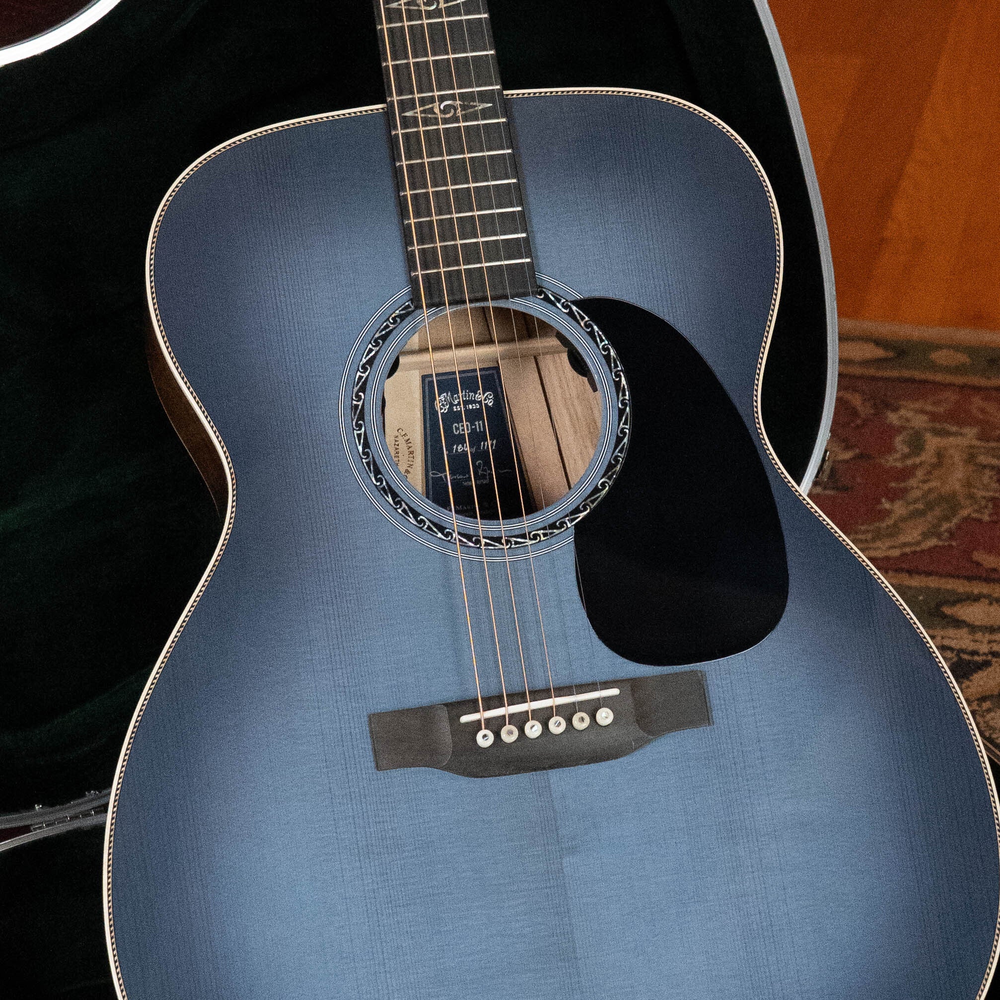 *Limited Edition* Martin CEO-11 European Spruce/White Oak New Horizons Blue Burst Grand Auditorium Guitar w/Electronics #1204