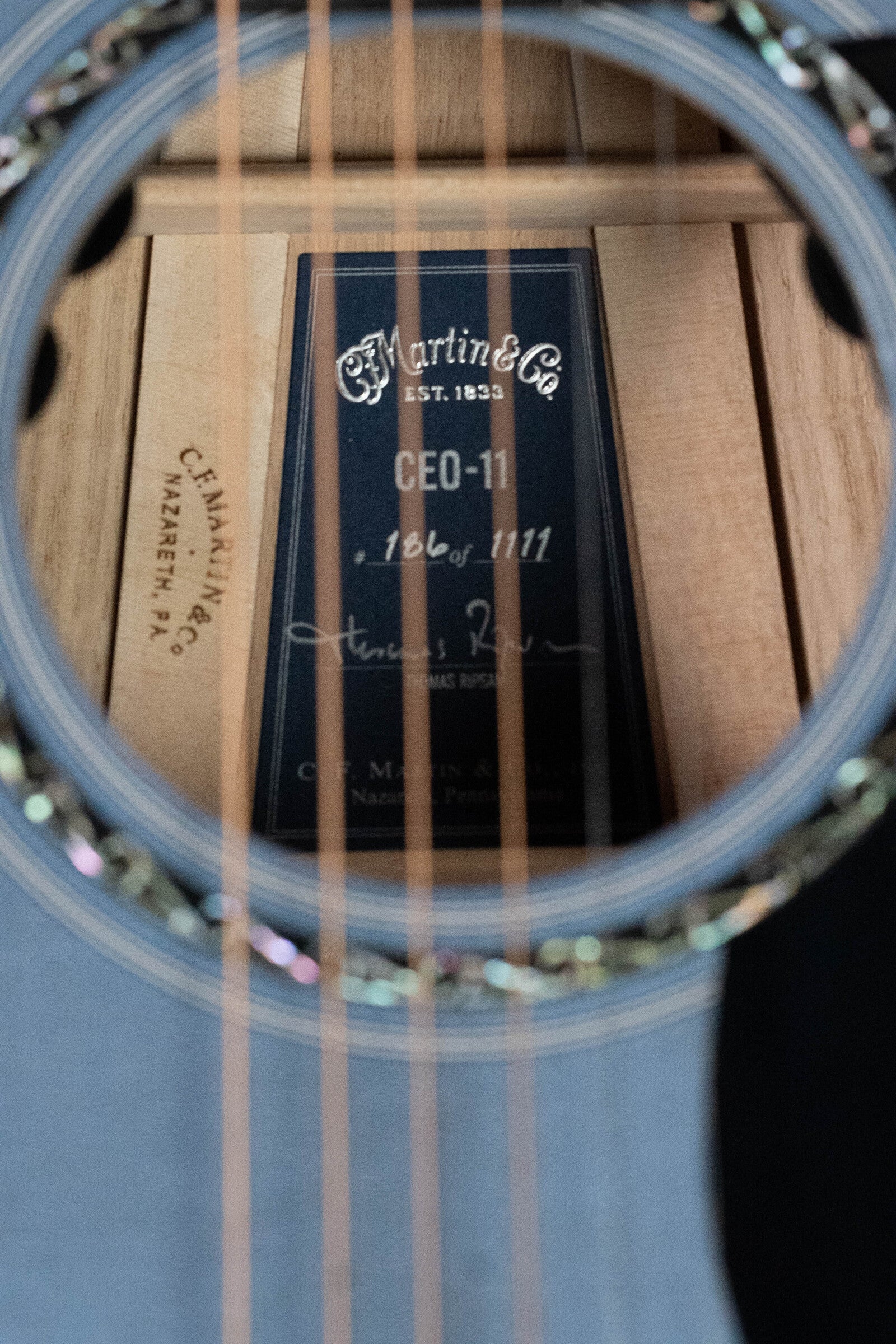 *Limited Edition* Martin CEO-11 European Spruce/White Oak New Horizons Blue Burst Grand Auditorium Guitar w/Electronics #1204