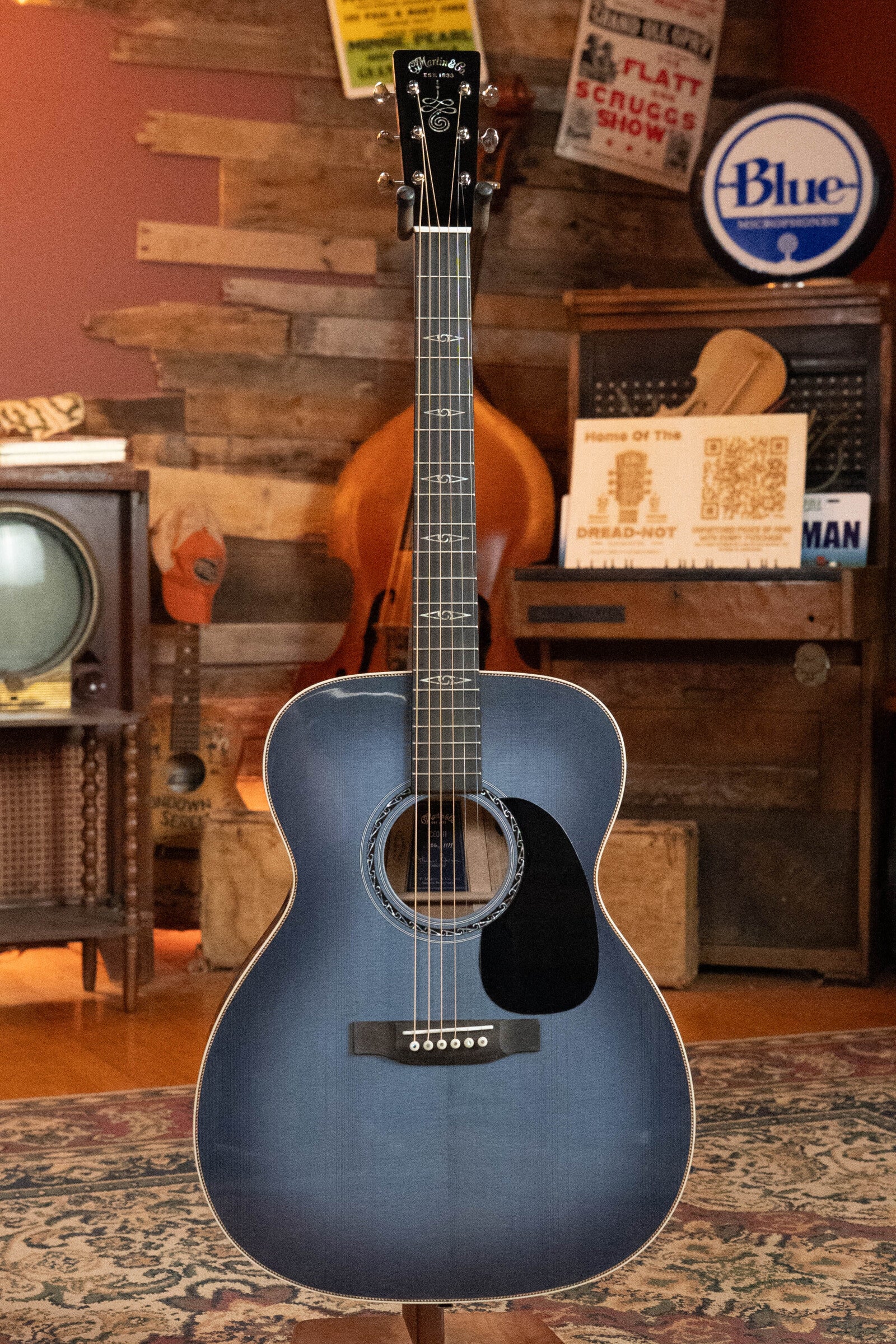 *Limited Edition* Martin CEO-11 European Spruce/White Oak New Horizons Blue Burst Grand Auditorium Guitar w/Electronics #1204