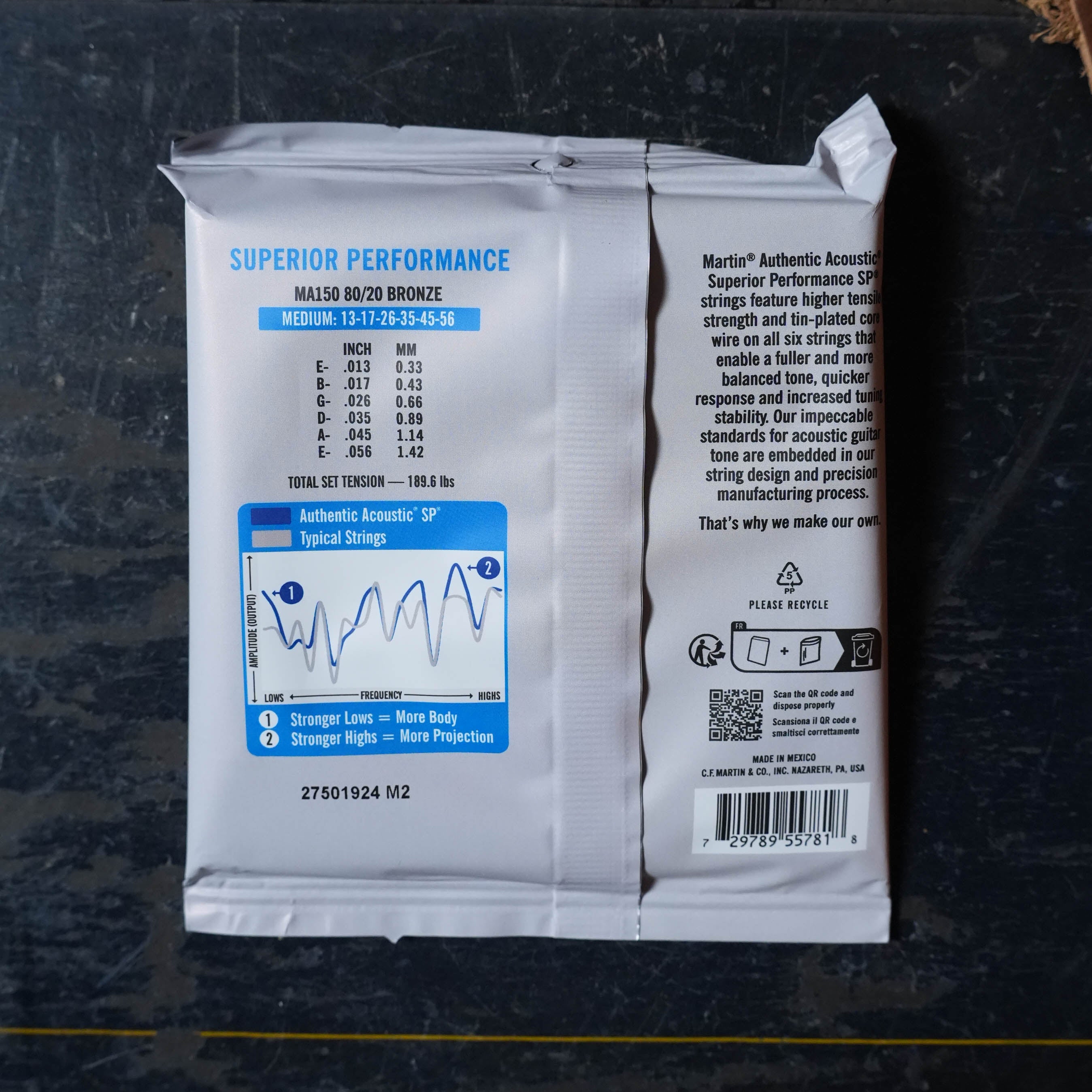 Martin Authentic Acoustic SP Bronze  80/20 Guitar Strings - Medium