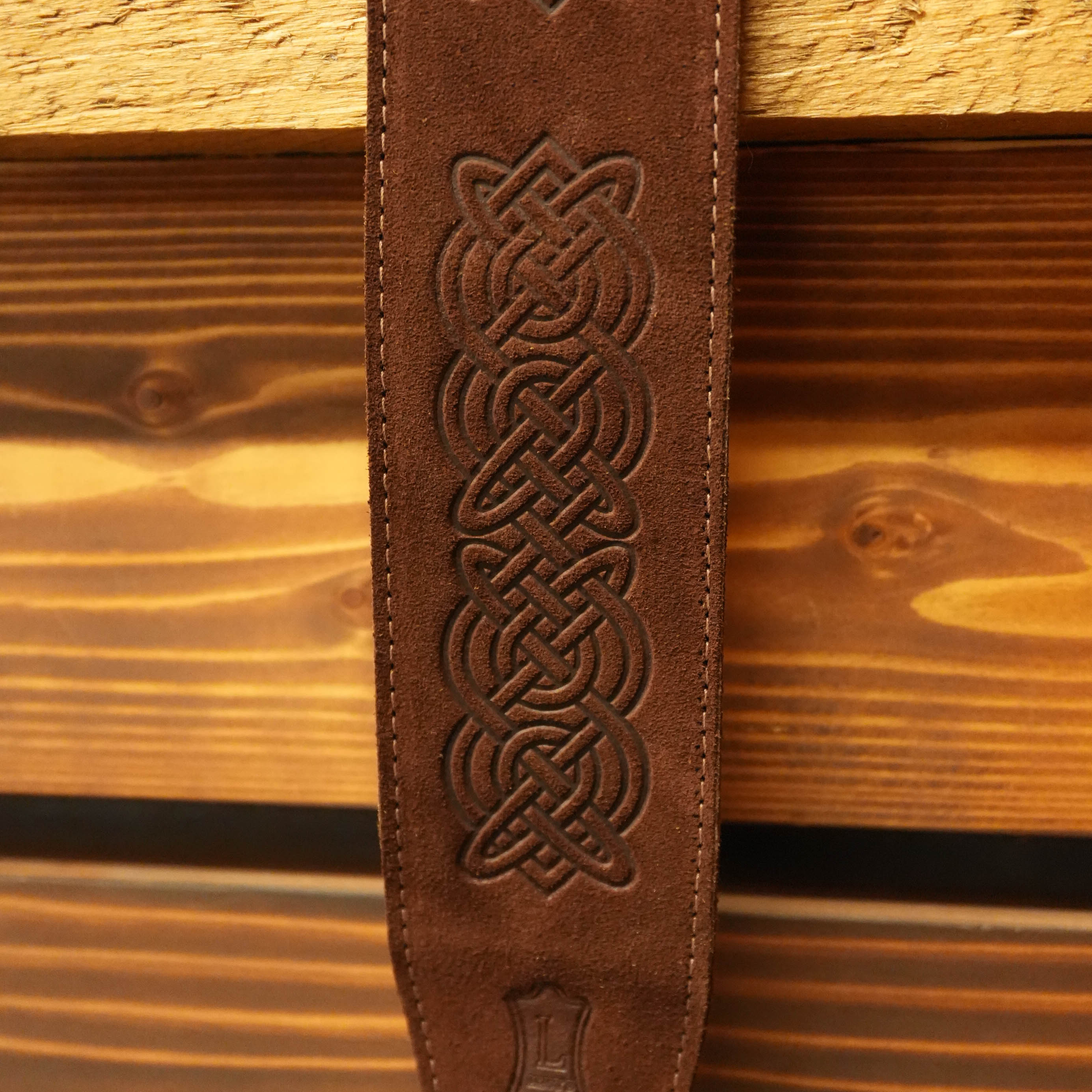 Levy's Celtic Embossed Brown Guitar Strap