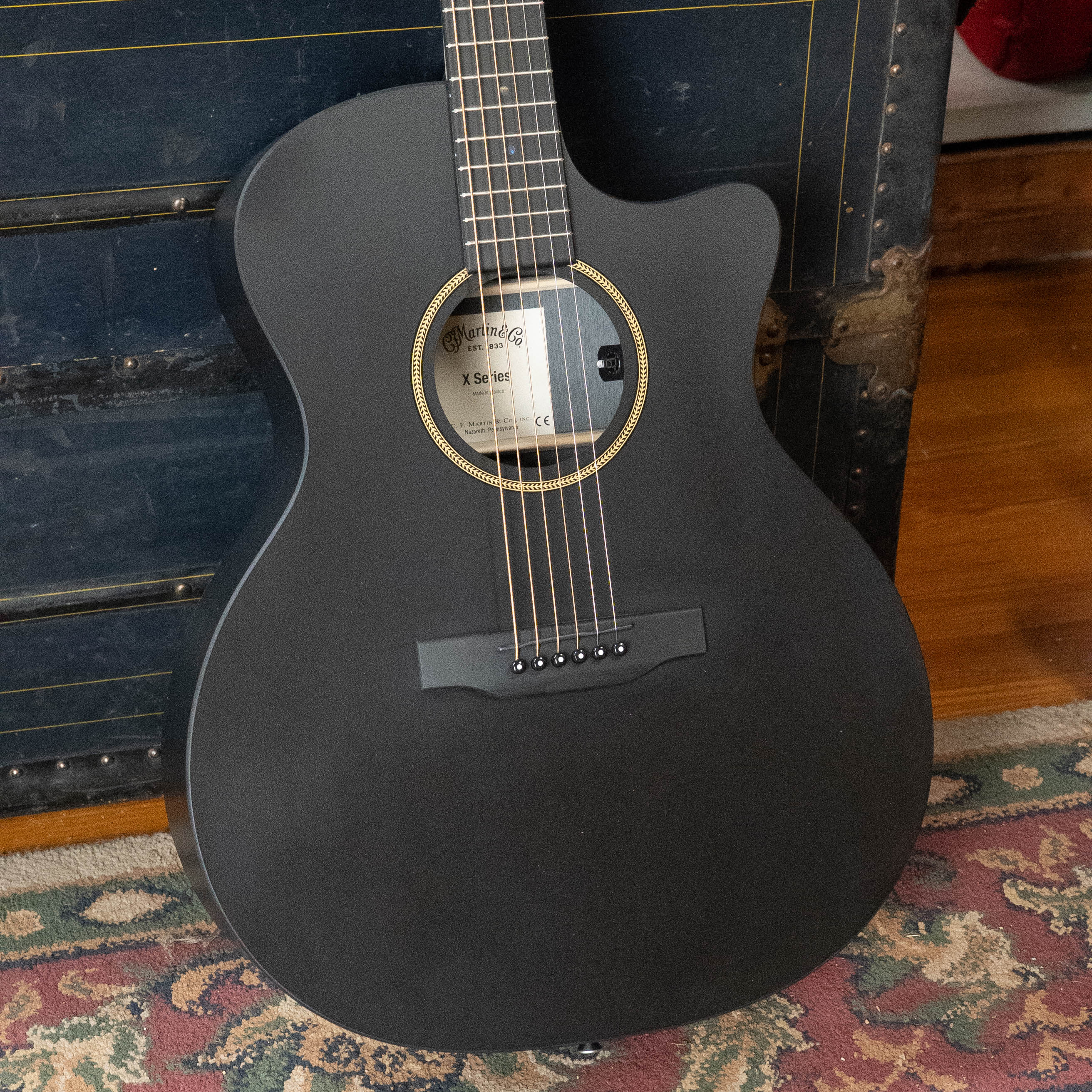 Martin GPC-X1E All Black HPL Grand Performance Cutaway Guitar w/Martin