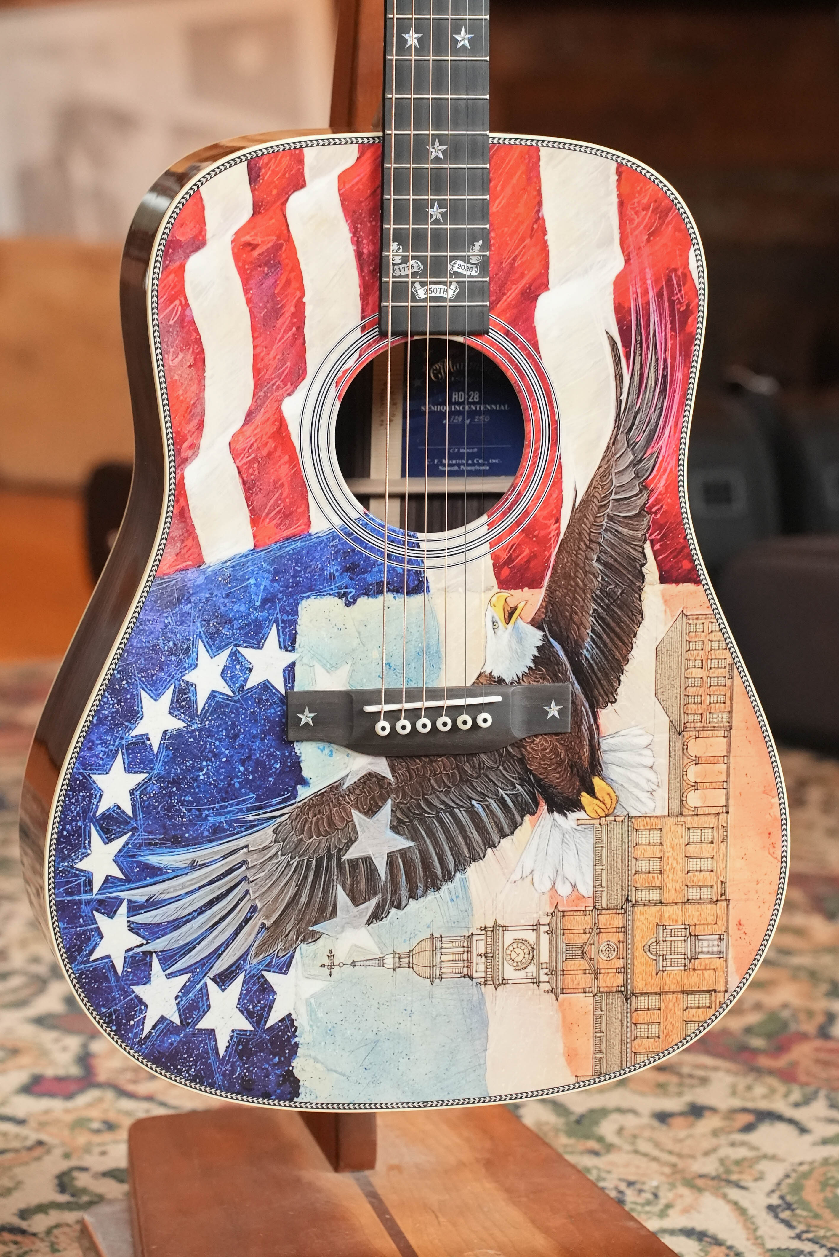 Embargo 7/2/26 - Martin HD-28 Semiquincentennial Limited Edition Custom Ink Design Acoustic Guitar #7873