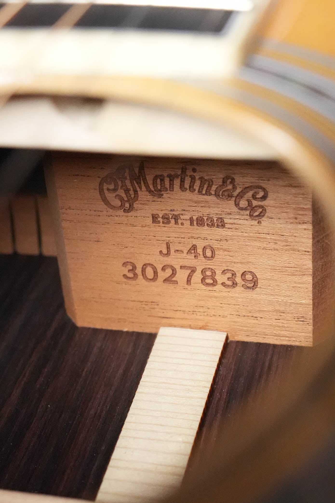 Martin J-40 Natural Gloss Jumbo Acoustic Guitar #7839