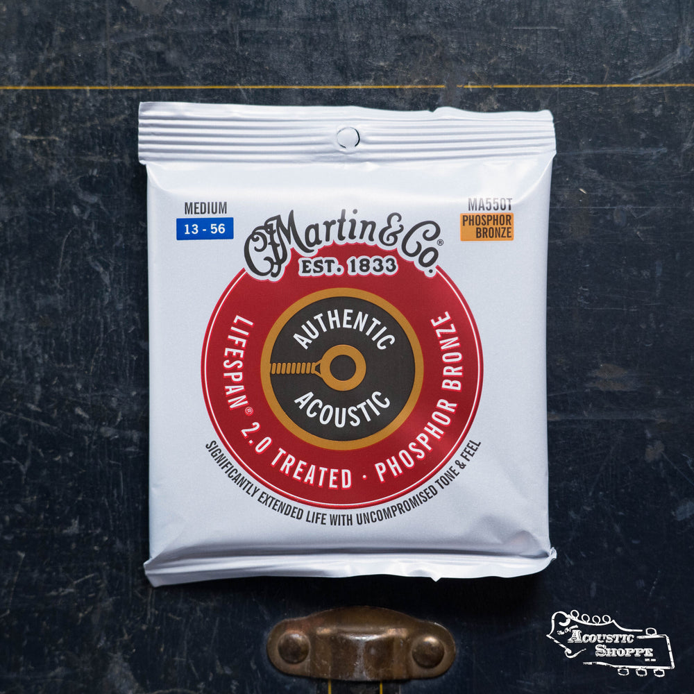 Martin Authentic Medium Acoustic Lifespan 2.0 Guitar Strings - Phospho
