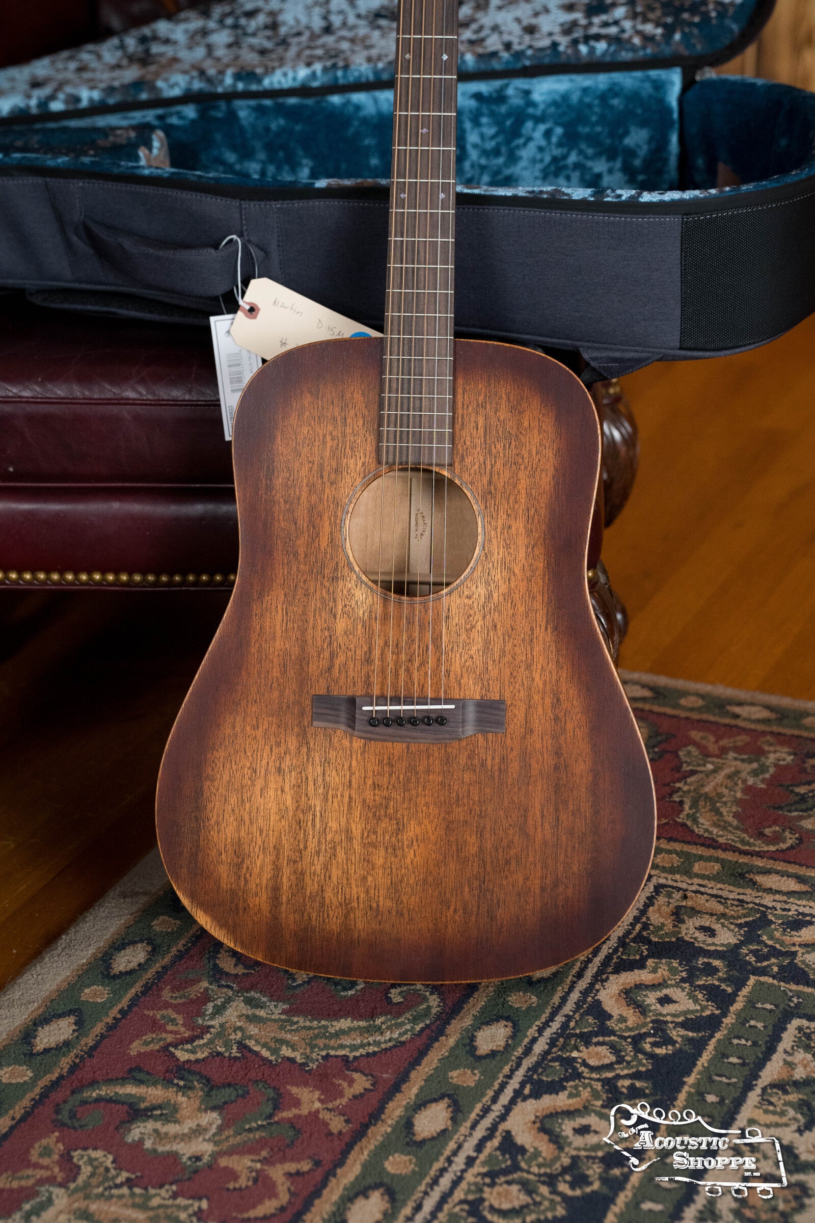 Martin D-15M StreetMaster® All Mahogany Satin Slope Shoulder Dreadnought Guitar w/Mahogany Burst Top Color #0046