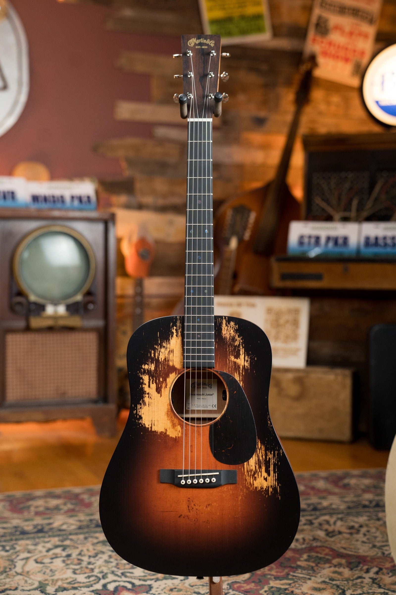 Martin D Jr E Streetlegend Burst Spruce/Sapele Aged-Look Dreadnought Guitar w/Martin Electronics #2363