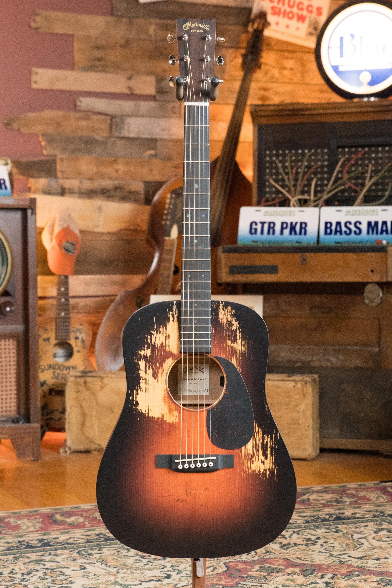 *New 2025 Model* Martin D Jr E Streetlegend Burst Spruce/Sapele Aged-Look Dreadnought Guitar w/Martin Electronics #3849