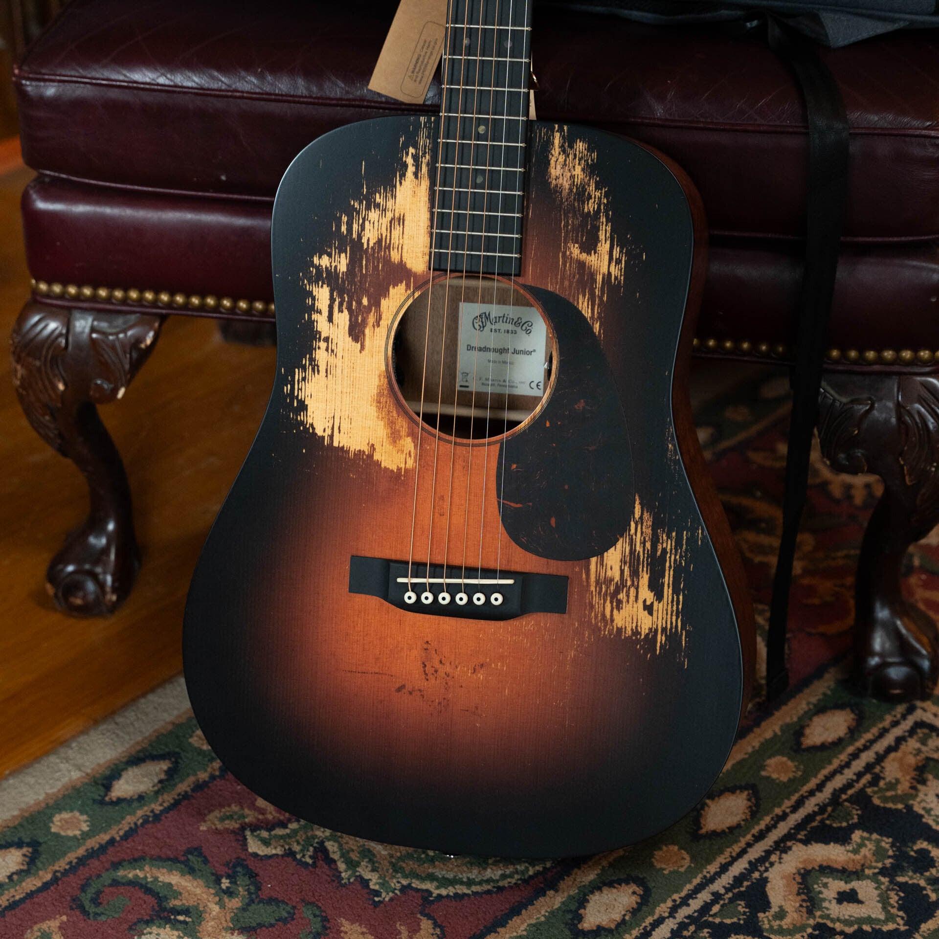 Martin D Jr E Streetlegend Burst Spruce/Sapele Aged-Look Dreadnought Guitar w/Martin Electronics #3872