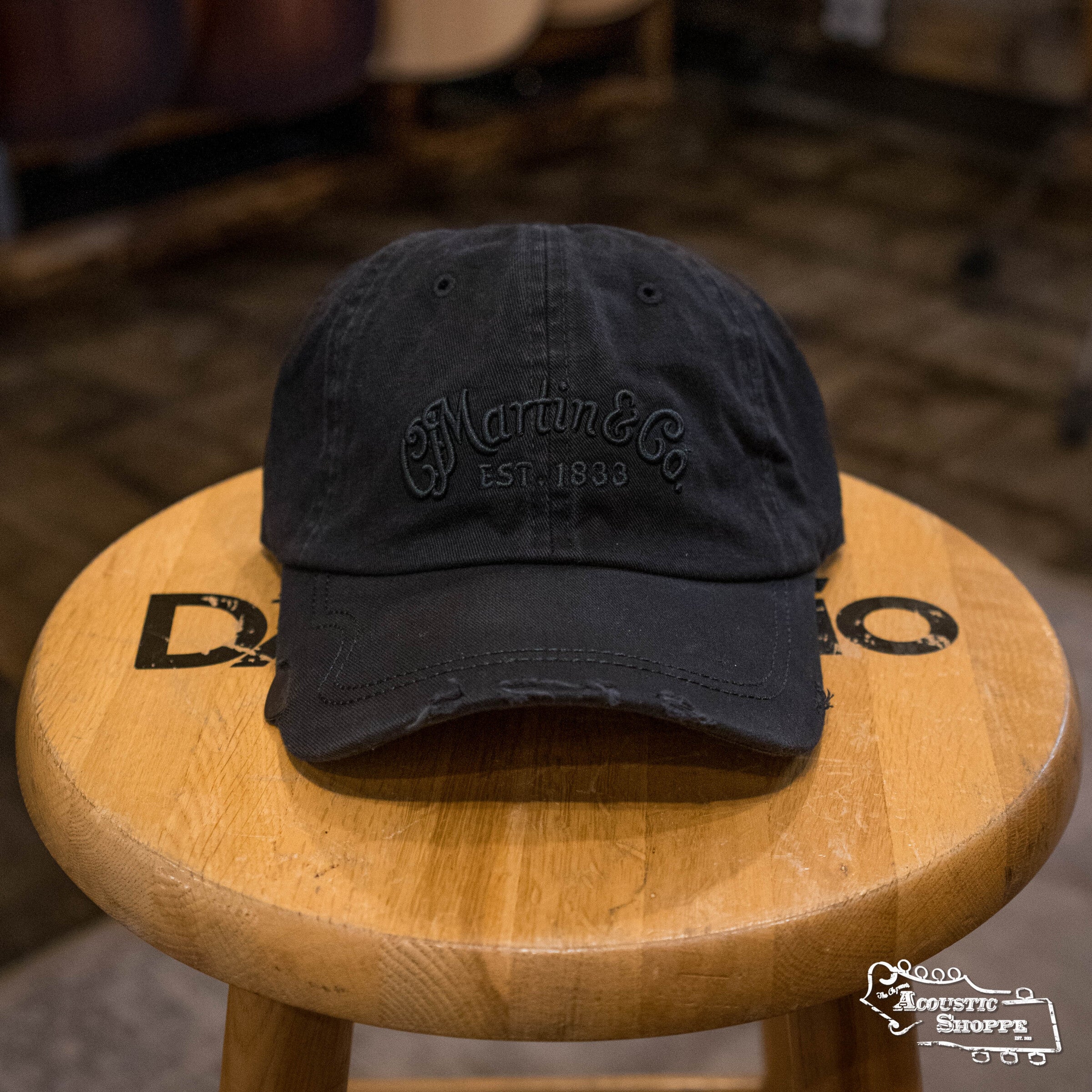 Martin Logo All Solid Pick-Holder Hat - Black w/Black Logo