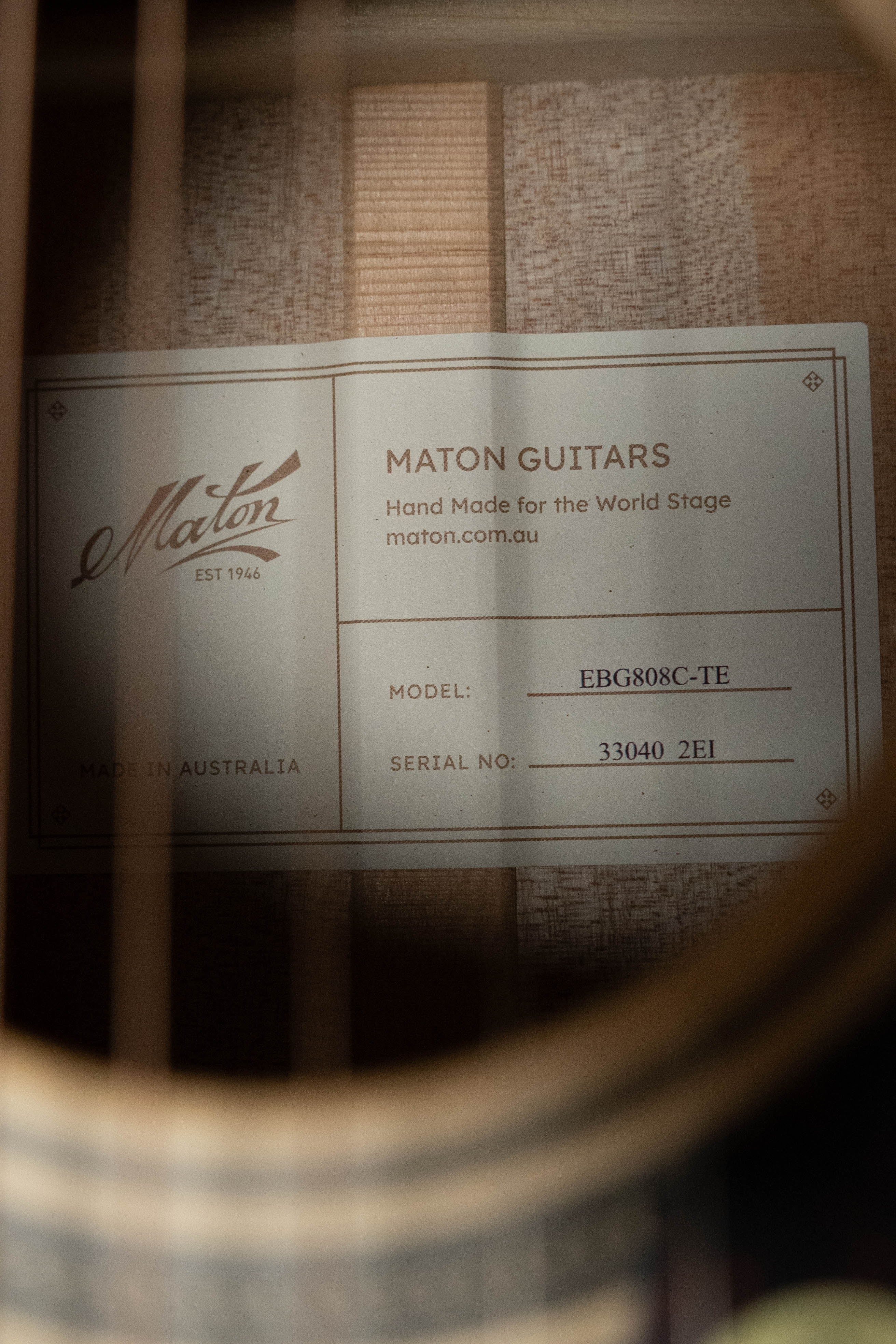 Maton Signature Series EBG Tommy Emmanuel Spruce/Maple 808 Cutaway Guitar w/Electronics #02EI