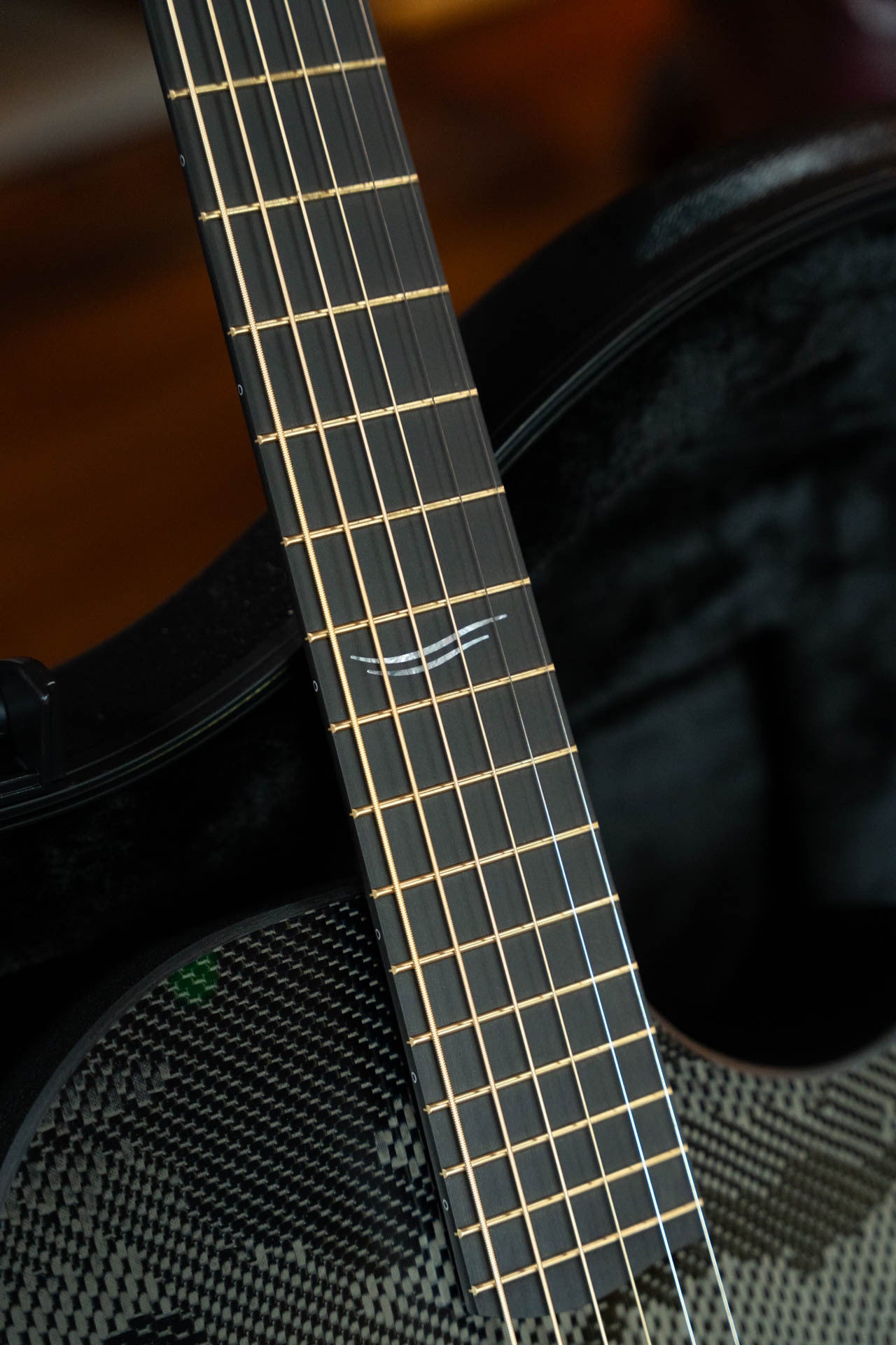McPherson Blackout Carbon Fiber Sable Camo Top w/ Evo Frets and Black Gotoh Tuners #2764