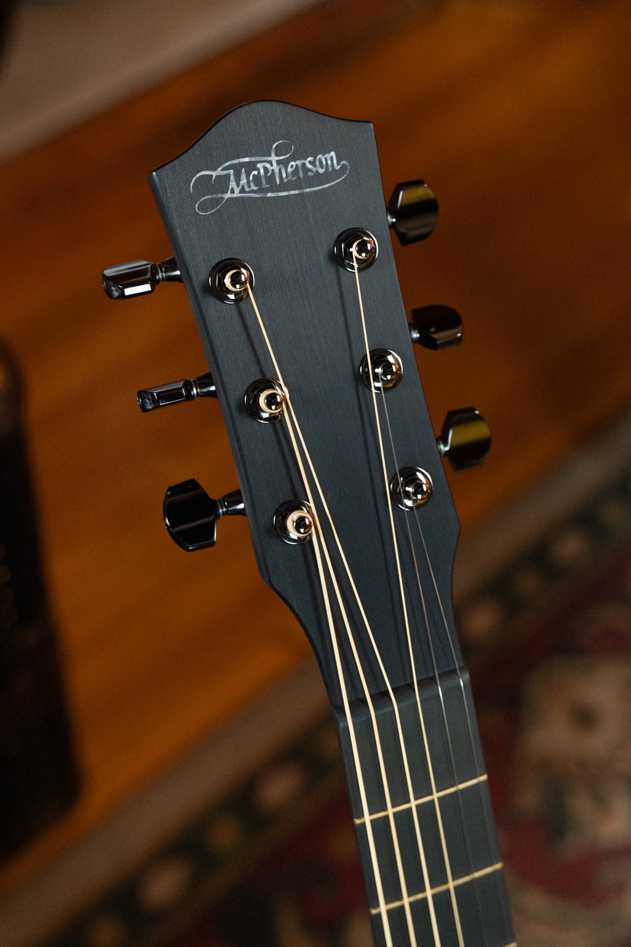 McPherson Blackout Carbon Fiber Sable Camo Top w/ Evo Frets and Black Gotoh Tuners #2764