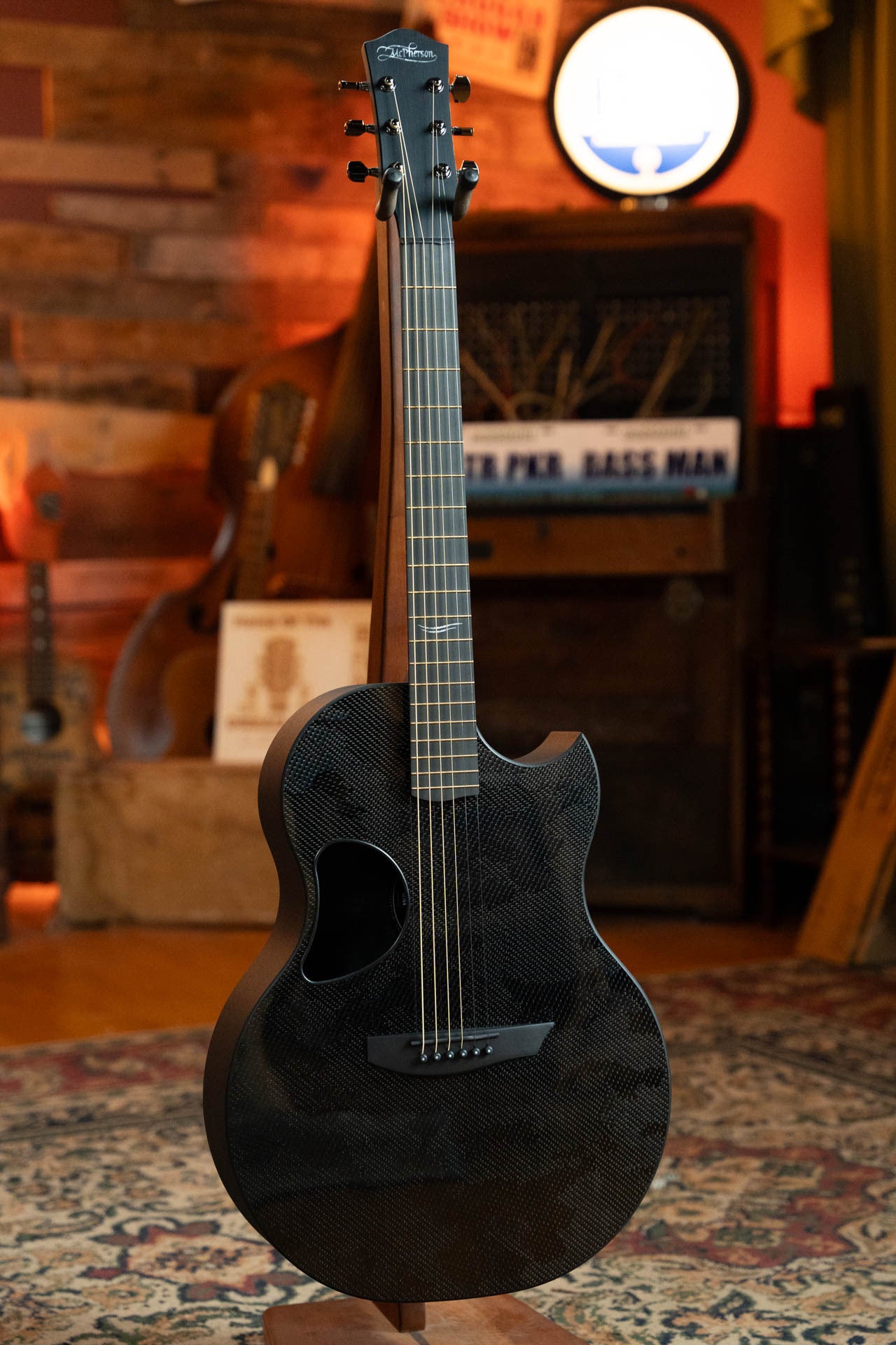 McPherson Blackout Carbon Fiber Sable Camo Top w/ Evo Frets and Black Gotoh Tuners #2764