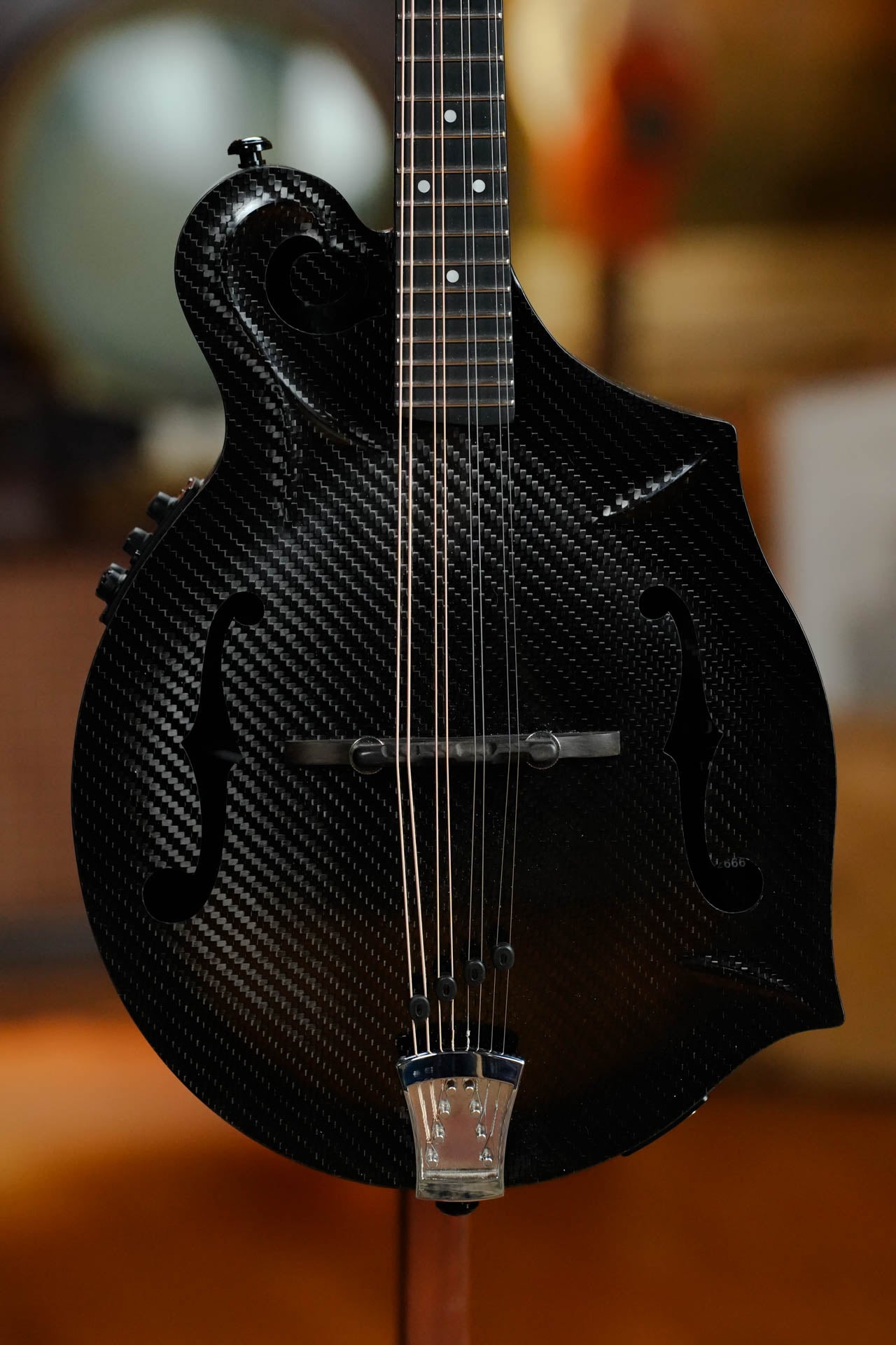 *New 2026 Model* KLOS Black Twill Carbon Fiber F-Style Mandolin w/ Klos EQ Pickup #2666