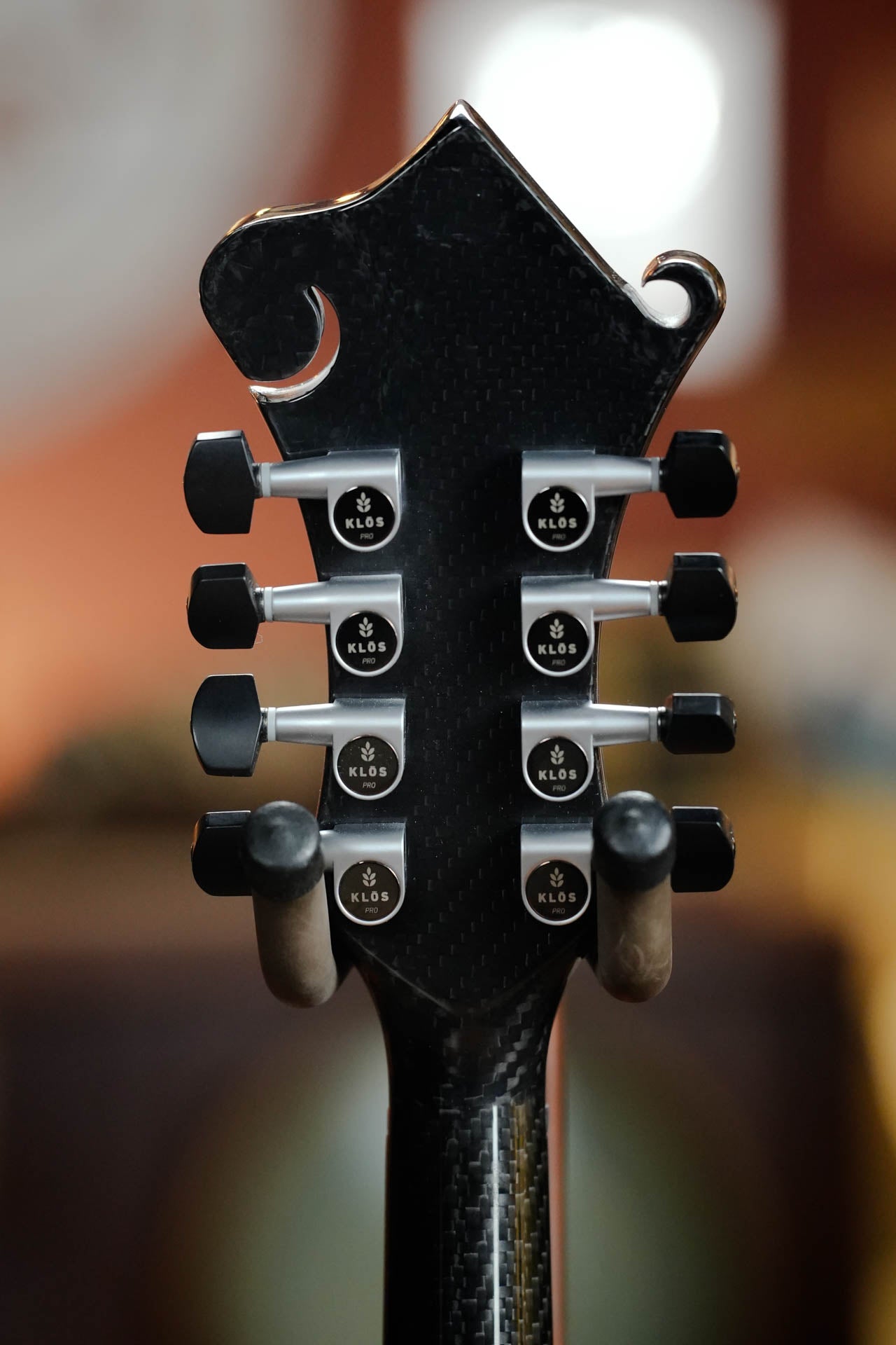 *New 2026 Model* KLOS Black Twill Carbon Fiber F-Style Mandolin w/ Klos EQ Pickup #2666