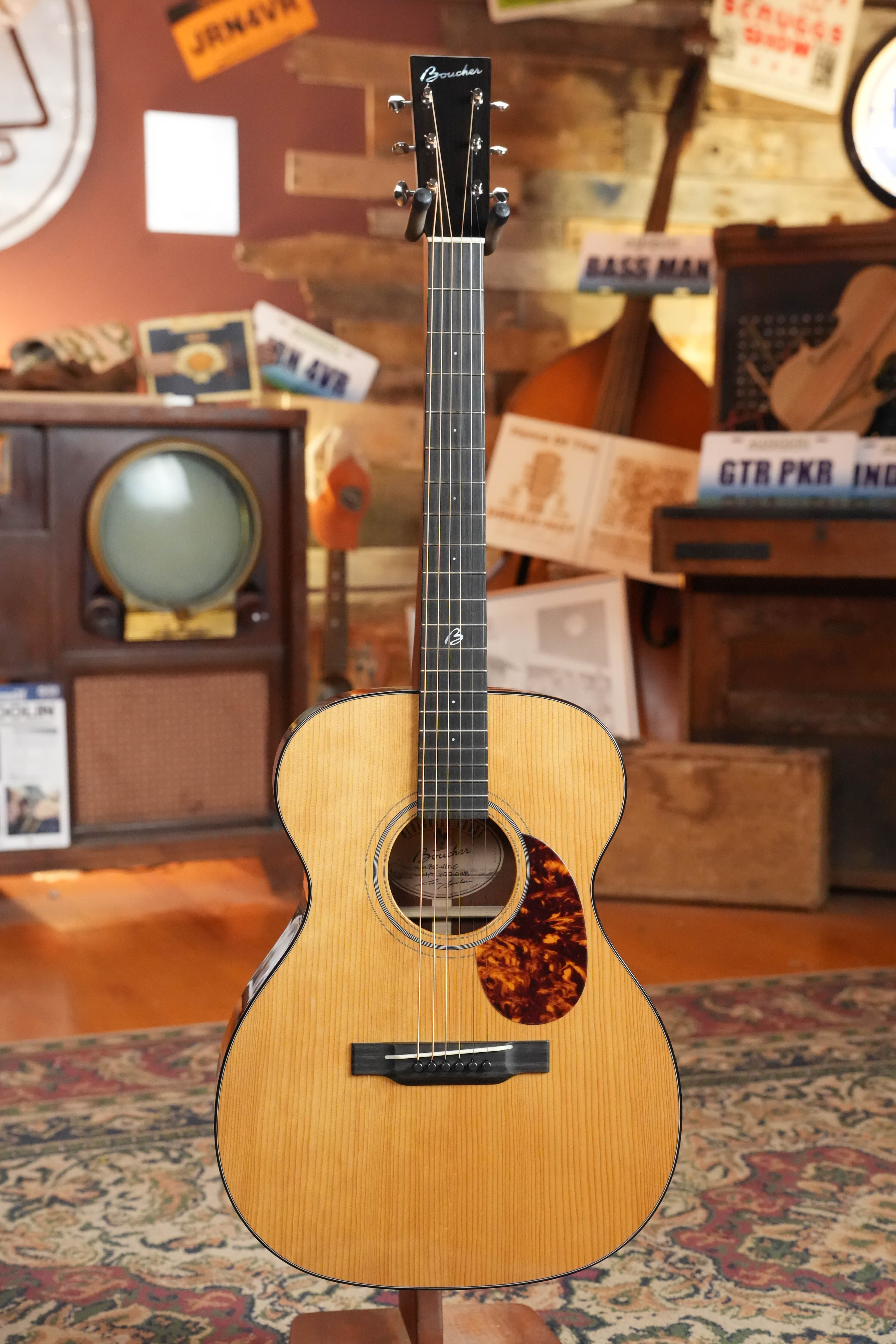 *New 2026 Model* Boucher BG-41T-G Torrefied Adirondack/Torrefied Mahogany Bluegrass Goose Gold Pack OM Hybrid Acoustic Guitar #1022