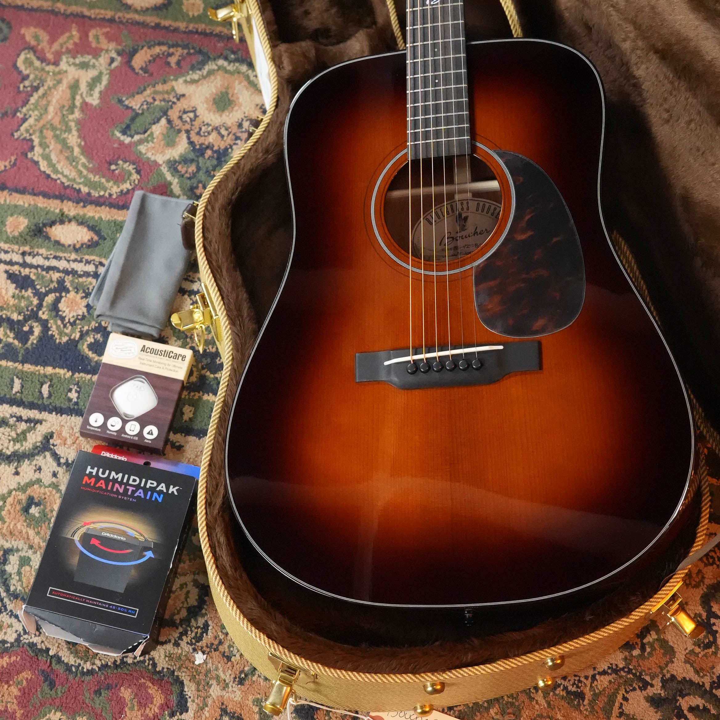 *New 2026 Model* Boucher BG-42T-BG All Torrified Bluegrass Goose Ambertone Burst Gold Pack Dreadnought Acoustic Guitar #1086
