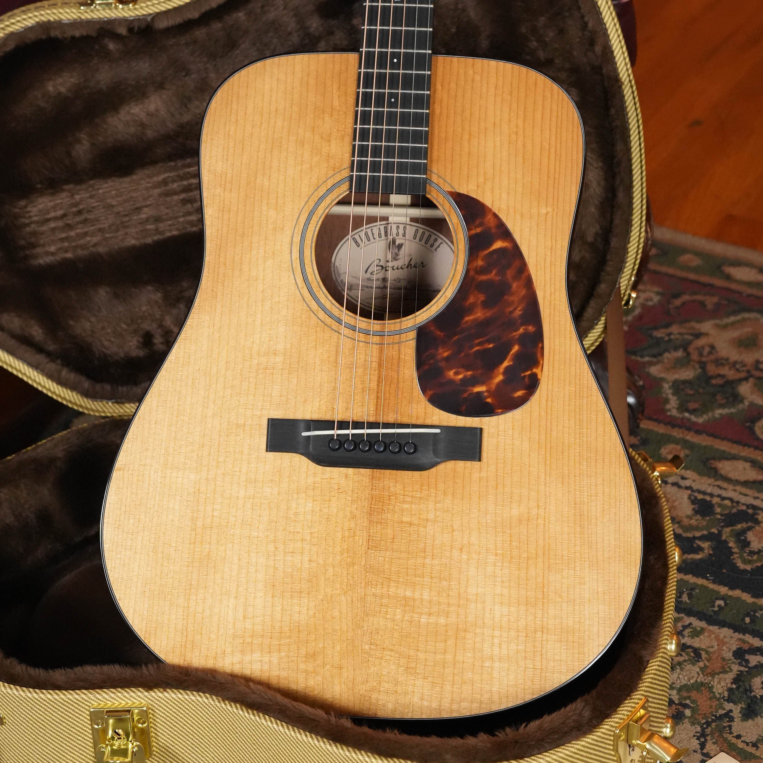 *New 2026 Model* Boucher BG-42T-G Torrefied Adirondack/Torrefied Mahogany Bluegrass Goose Gold Pack Dreadnought Acoustic Guitar #1069
