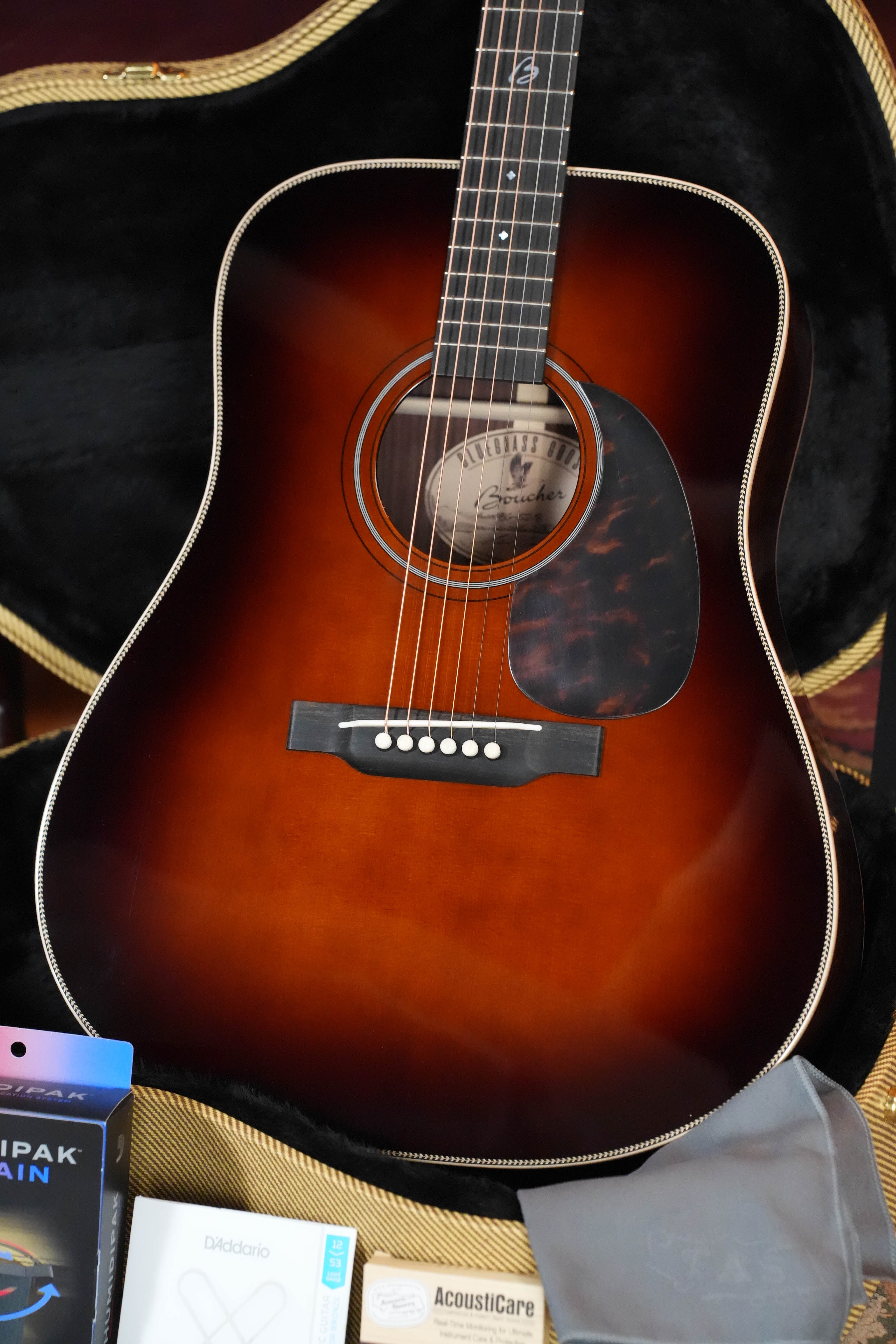 *New 2026 Model* Boucher BG-52-B Adirondack/Rosewood Bluegrass Goose  Burst Pack Dreadnought Acoustic Guitar #1416