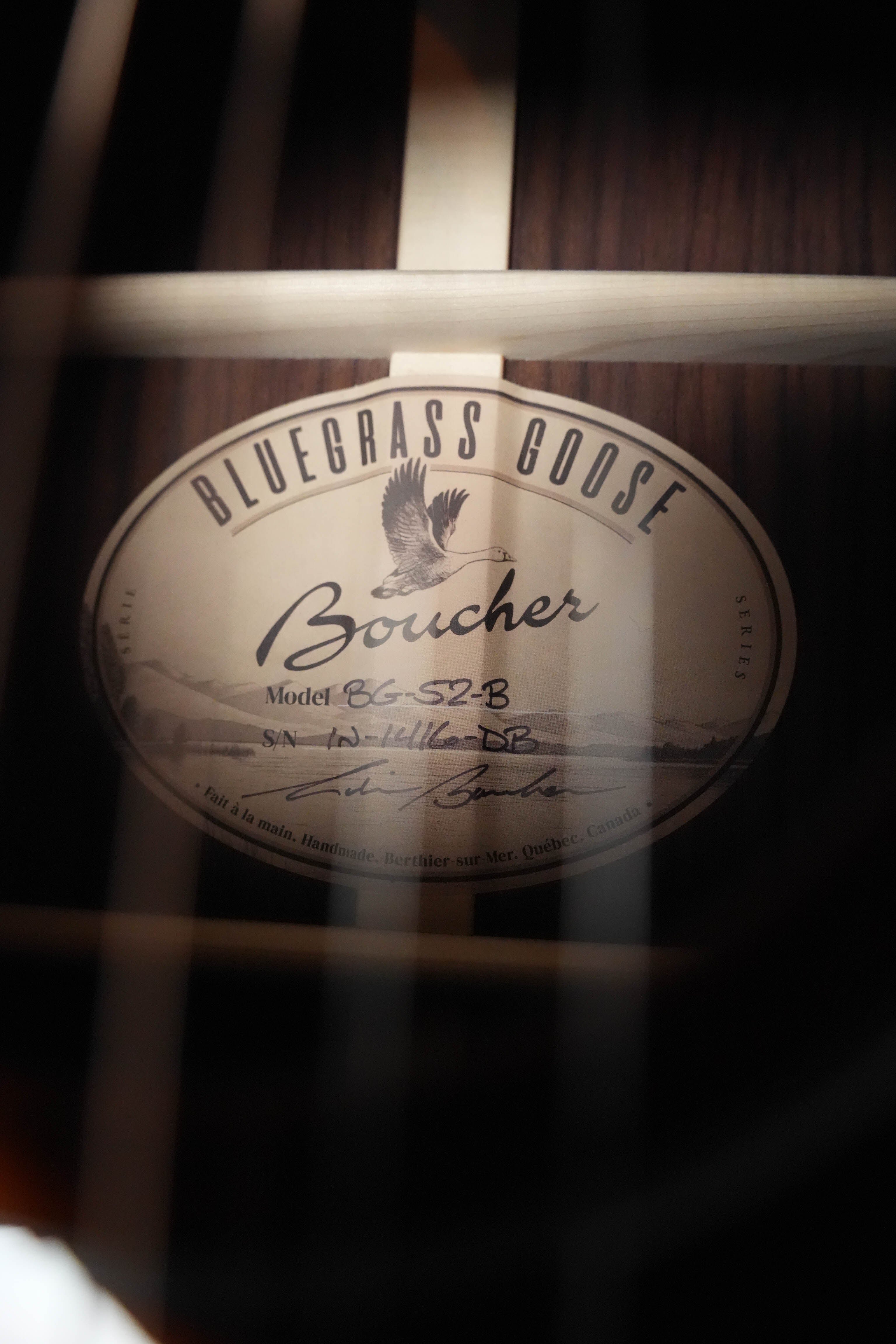 *New 2026 Model* Boucher BG-52-B Adirondack/Rosewood Bluegrass Goose  Burst Pack Dreadnought Acoustic Guitar #1416