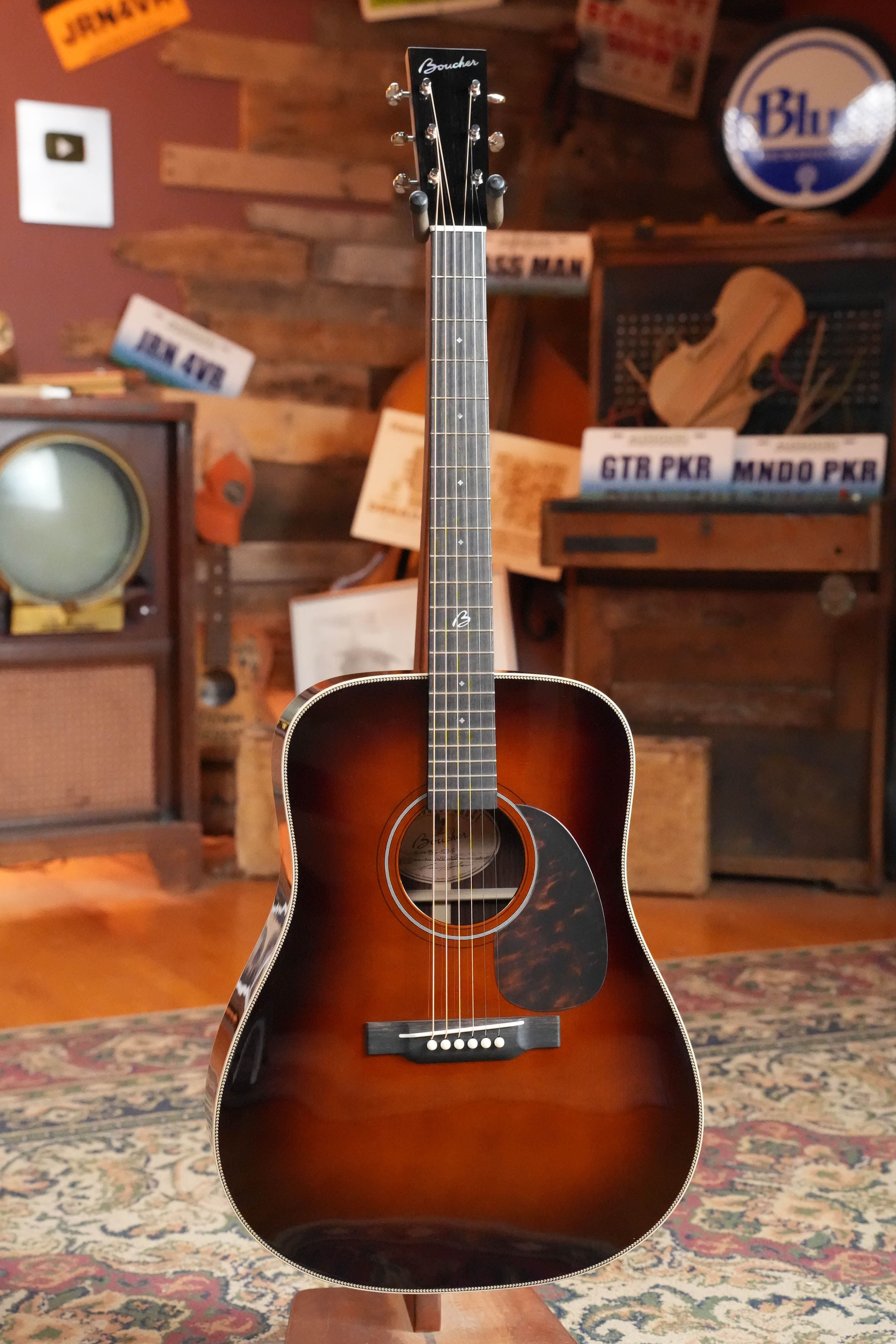 *New 2026 Model* Boucher BG-52-B Adirondack/Rosewood Bluegrass Goose  Burst Pack Dreadnought Acoustic Guitar #1416