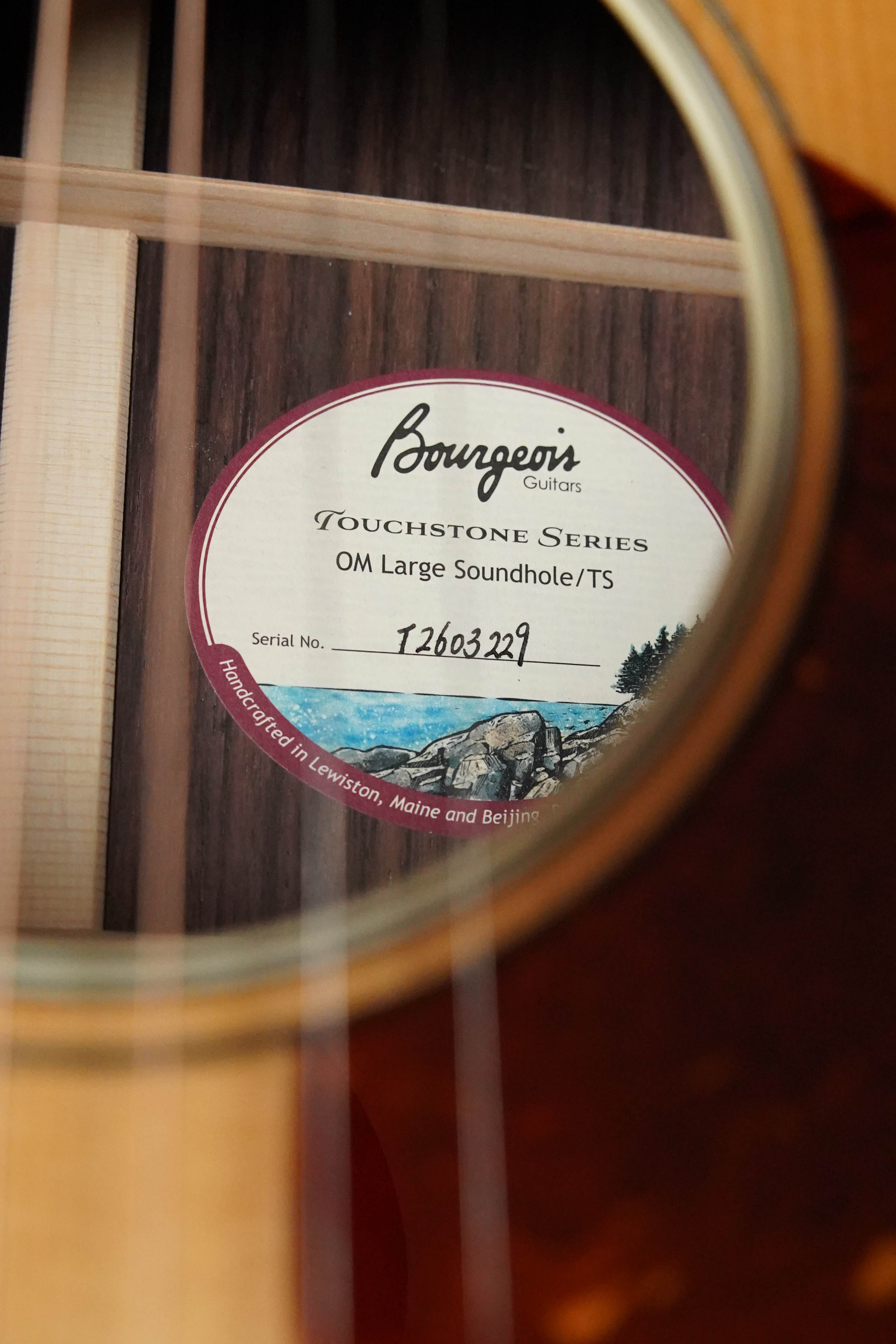 *New 2026 Model* Bourgeois Large Soundhole Touchstone Series Thermo-Cured Adirondack/Rosewood OM Acoustic Guitar #3229