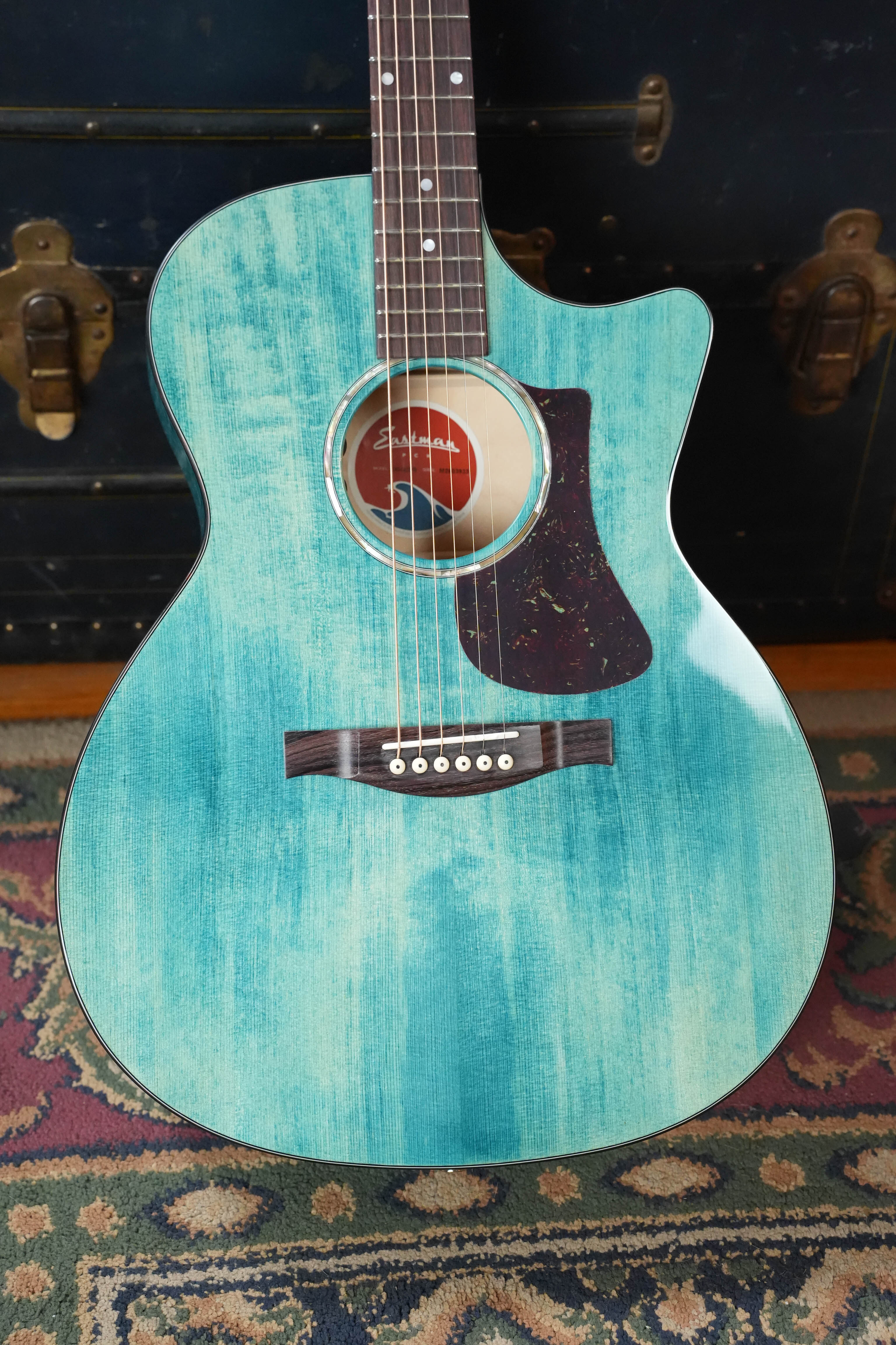 *New 2026 Model* Eastman PCH3-GACE-FB Sitka/Laminated Maple Faded Blue Gloss Grand Auditorium Cutaway Guitar w/Electronics #3933