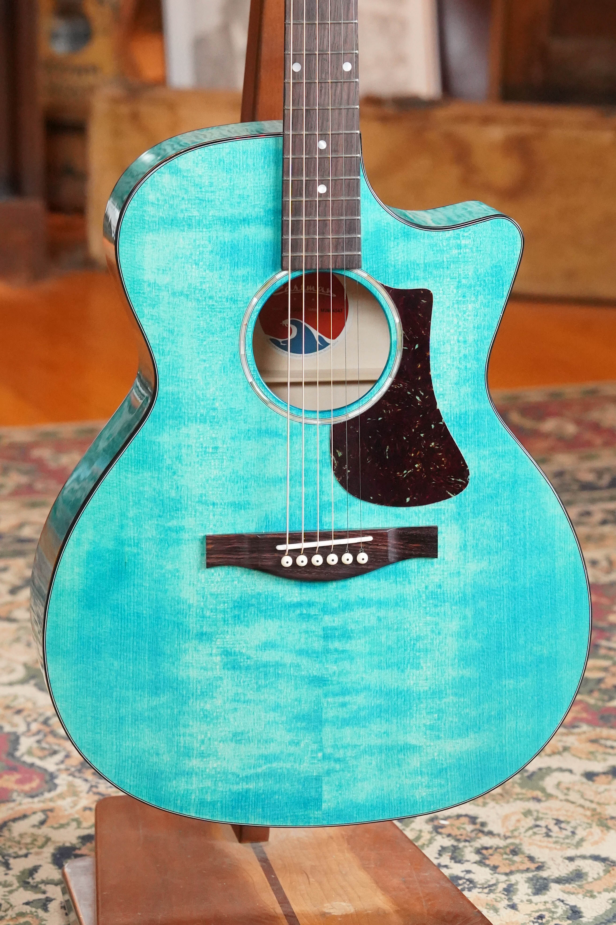 *New 2026 Model* Eastman PCH3-GACE-FB Sitka/Laminated Maple Faded Blue Gloss Grand Auditorium Cutaway Guitar w/Electronics #4543