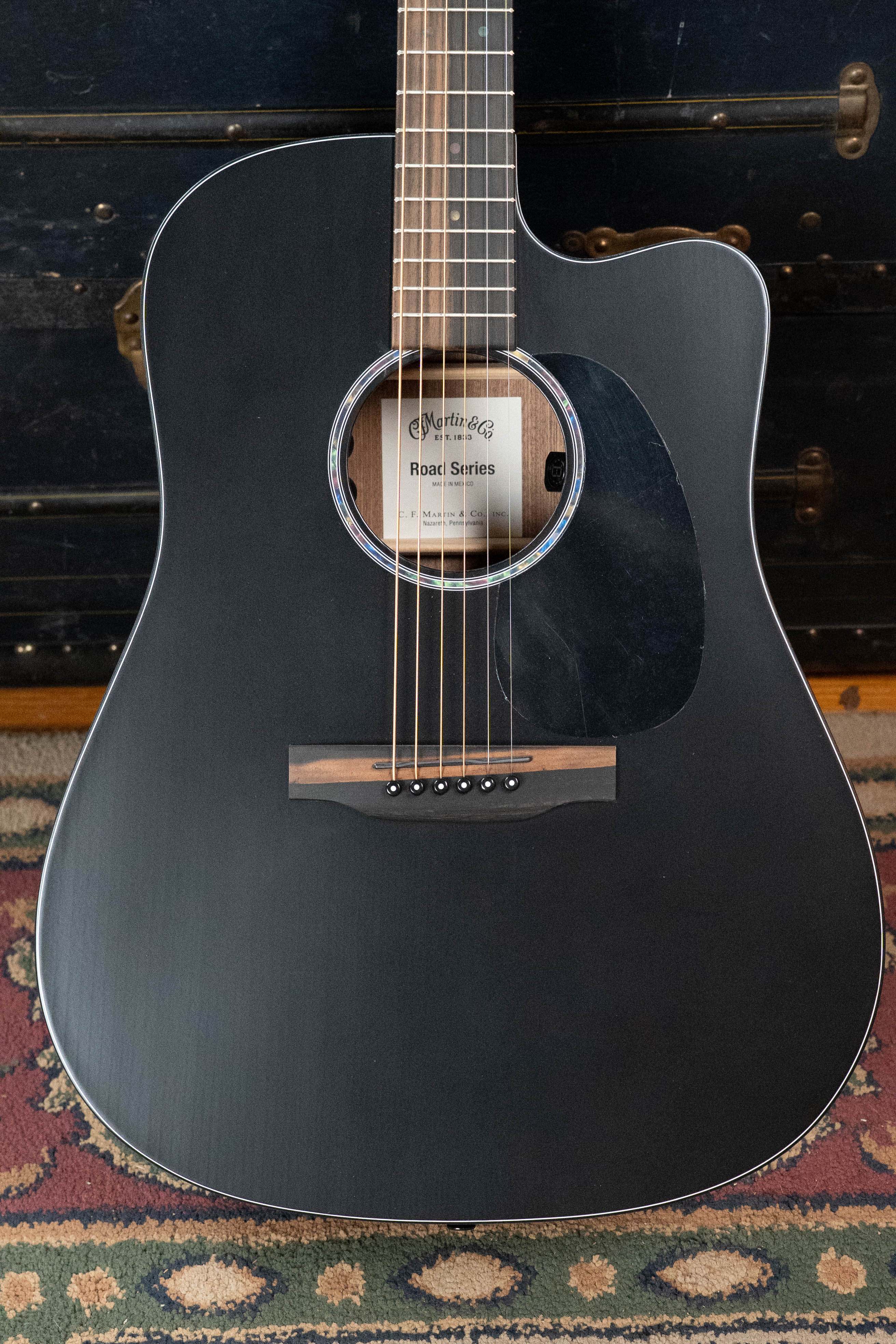 *New 2026 NAMM Model* Martin DC-10E Modern Black Road Series Spruce/Sapele Cutaway Dreadnought Guitar w/Martin Electronics #9162
