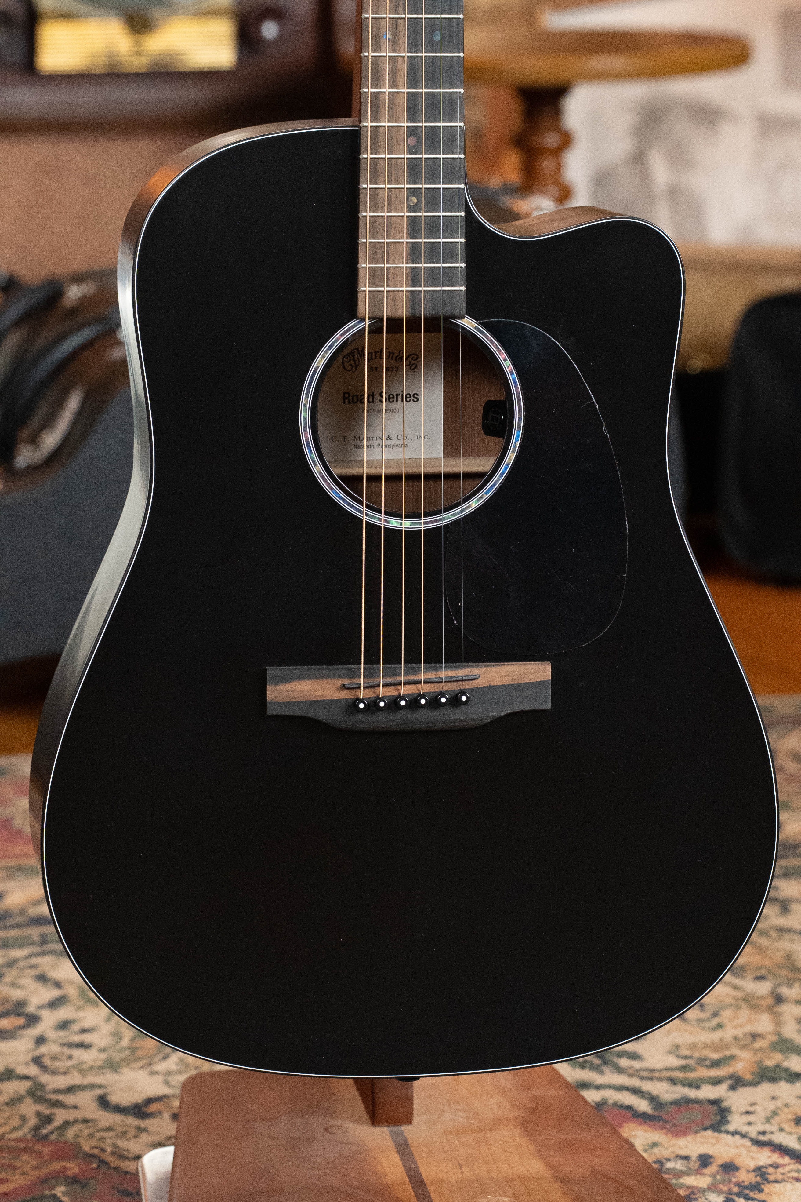 *New 2026 NAMM Model* Martin DC-10E Modern Black Road Series Spruce/Sapele Cutaway Dreadnought Guitar w/Martin Electronics #9162