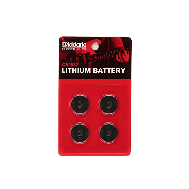 D'Addario PW-CR2032-04 Lithium Battery, 4-Pack