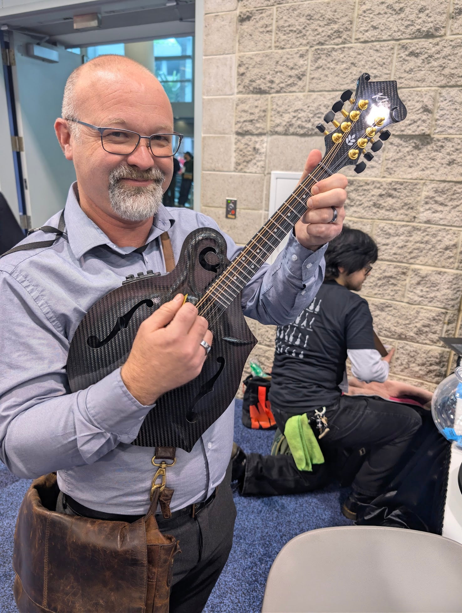 PRE-ORDER DEPOSIT ONLY *New 2026 Model* KLOS Black Twill Carbon Fiber F-Style Mandolin (Acoustic or w/Pickup)