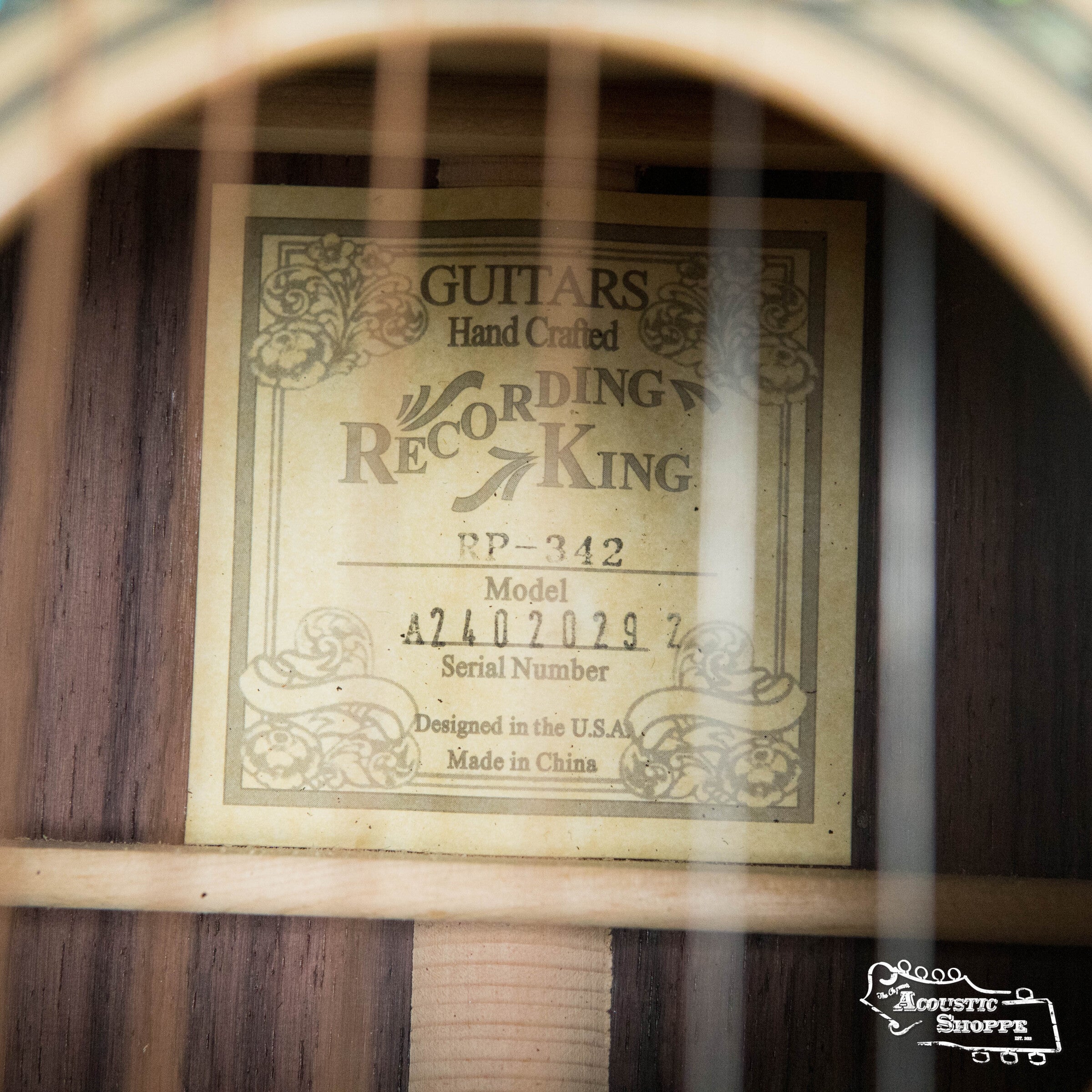 *Floor Model* Recording King RP-342 Adirondack/Rosewood Tonewood Reserve Elite 0 #0292