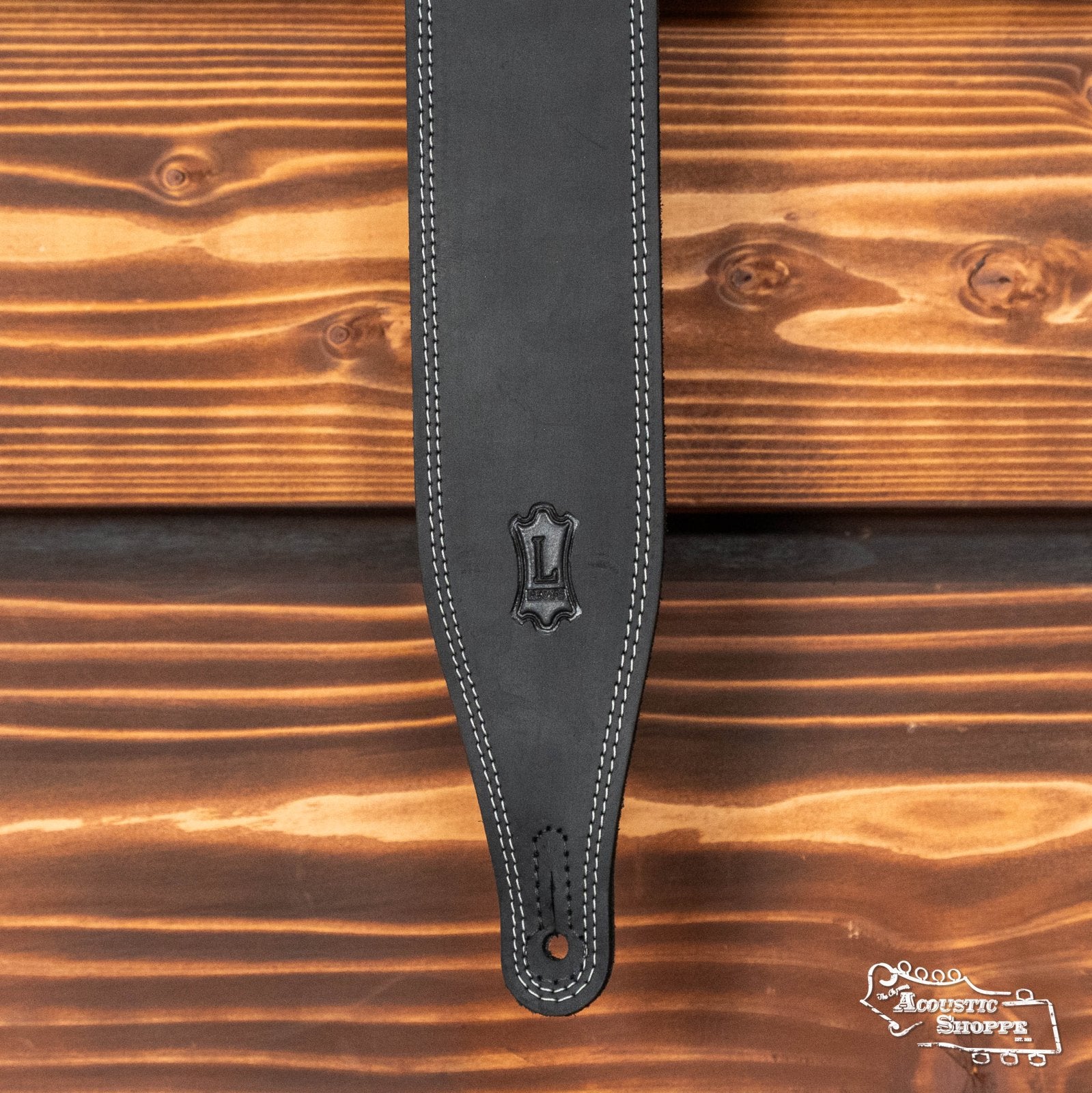 Levy's 2.5" Like Butter Double Stitch Leather Guitar Strap