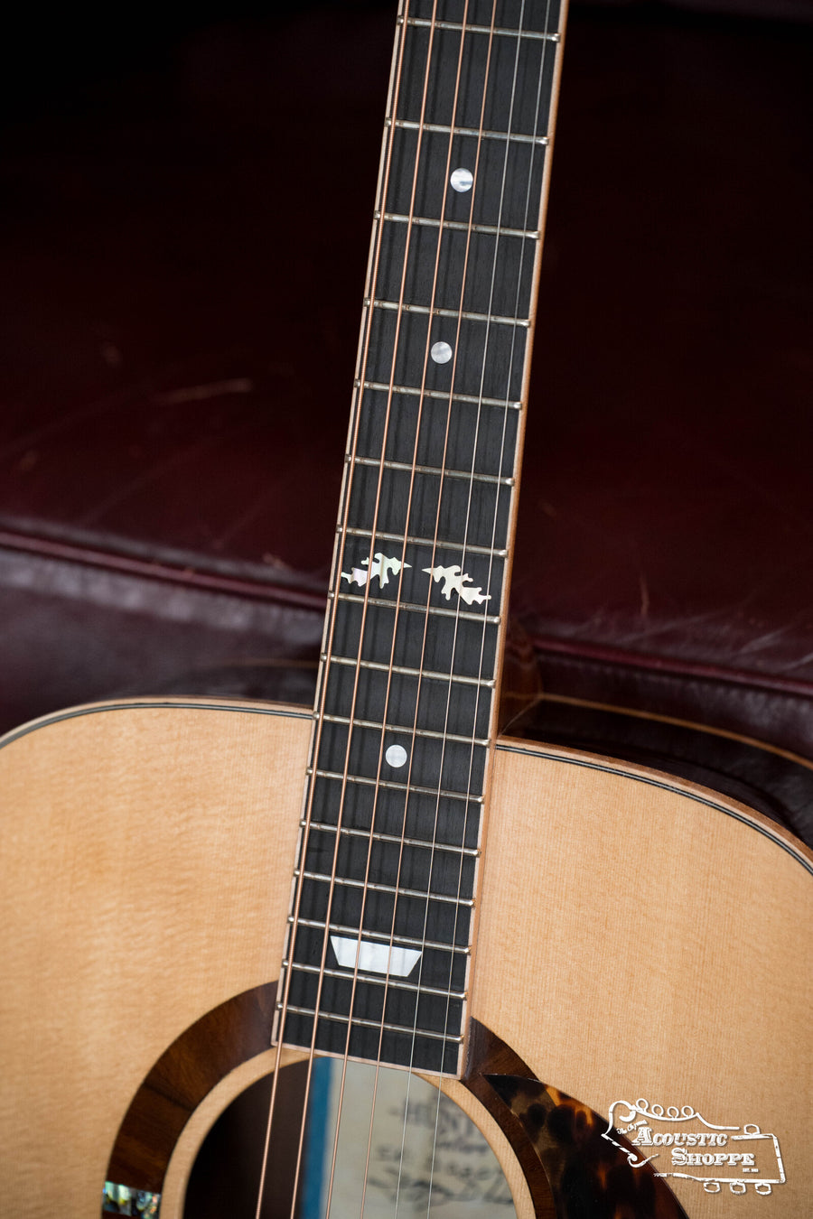 Dreadnought acoustic guitar with Sitka spruce top, East Indian rosewood fretboard, and bird inlay fret markers. - Squirrel Hunter Rosewood Dreadnought Sitka Spruce/ East Indian Rosewood- Local Luthier Showcase - Default Title