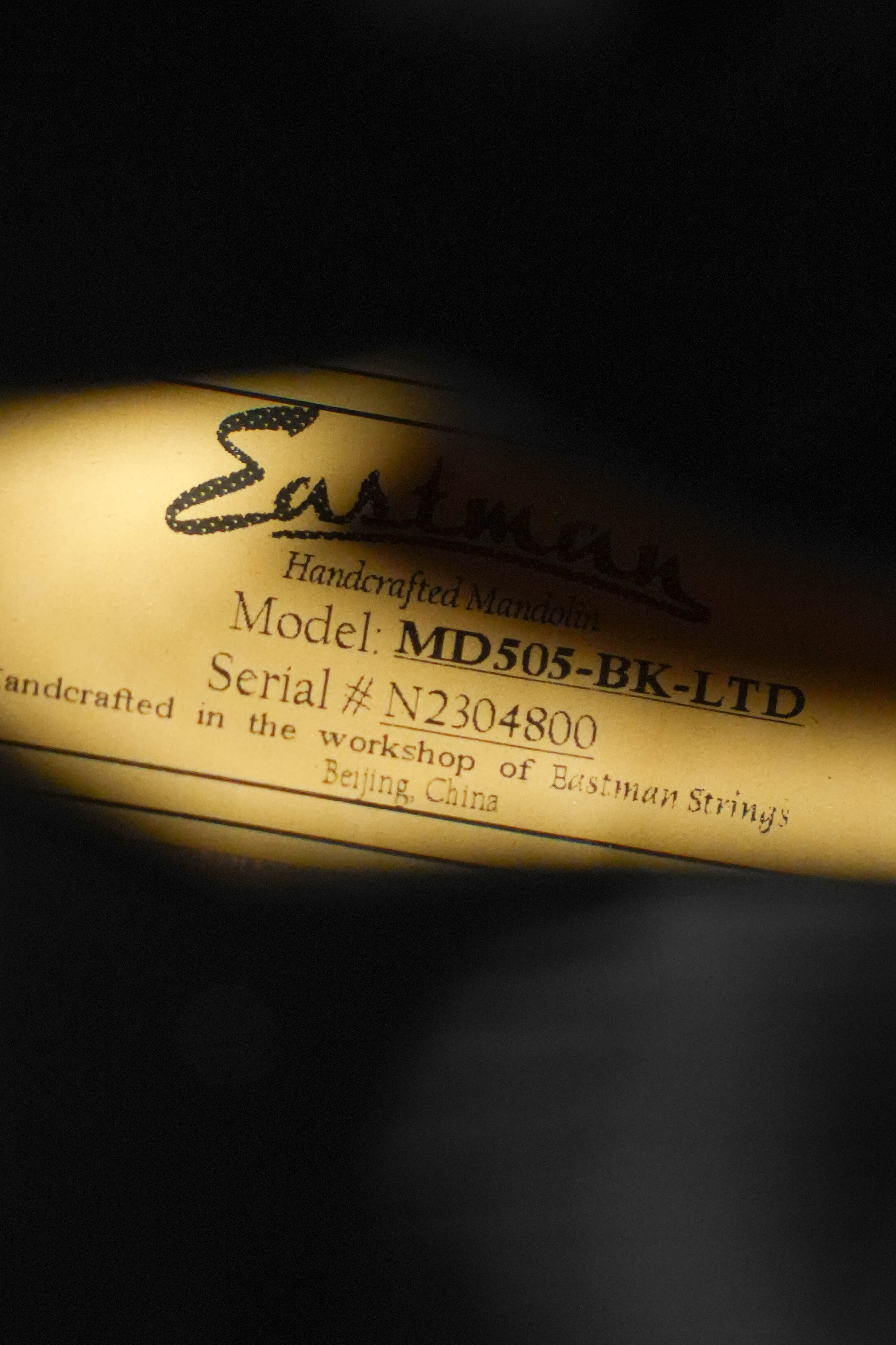 *Stage Ready* Eastman MD505-BK-LTD A-Style Mandolin w/ F-Holes #4800