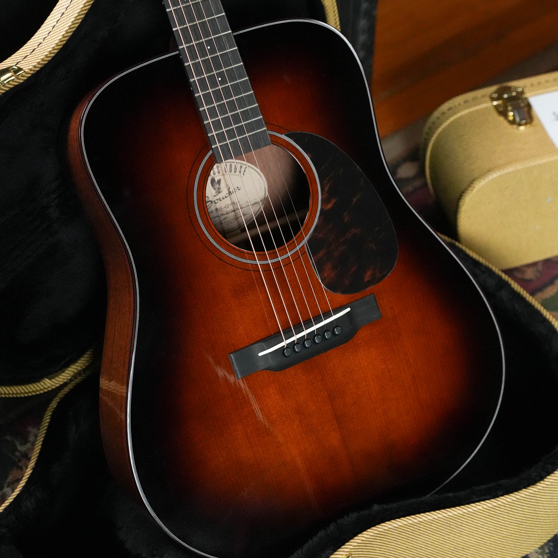 *Stage Ready* Boucher BG-42T-BG Torrefied Adirondack/Torrefied Mahogany Bluegrass Goose Ambertone Burst Gold Pack Dreadnought Acoustic Guitar #1074