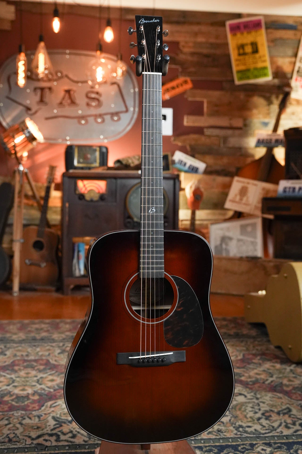 *Stage Ready* Boucher BG-42T-BG Torrefied Adirondack/Torrefied Mahogany Bluegrass Goose Ambertone Burst Gold Pack Dreadnought Acoustic Guitar #1074