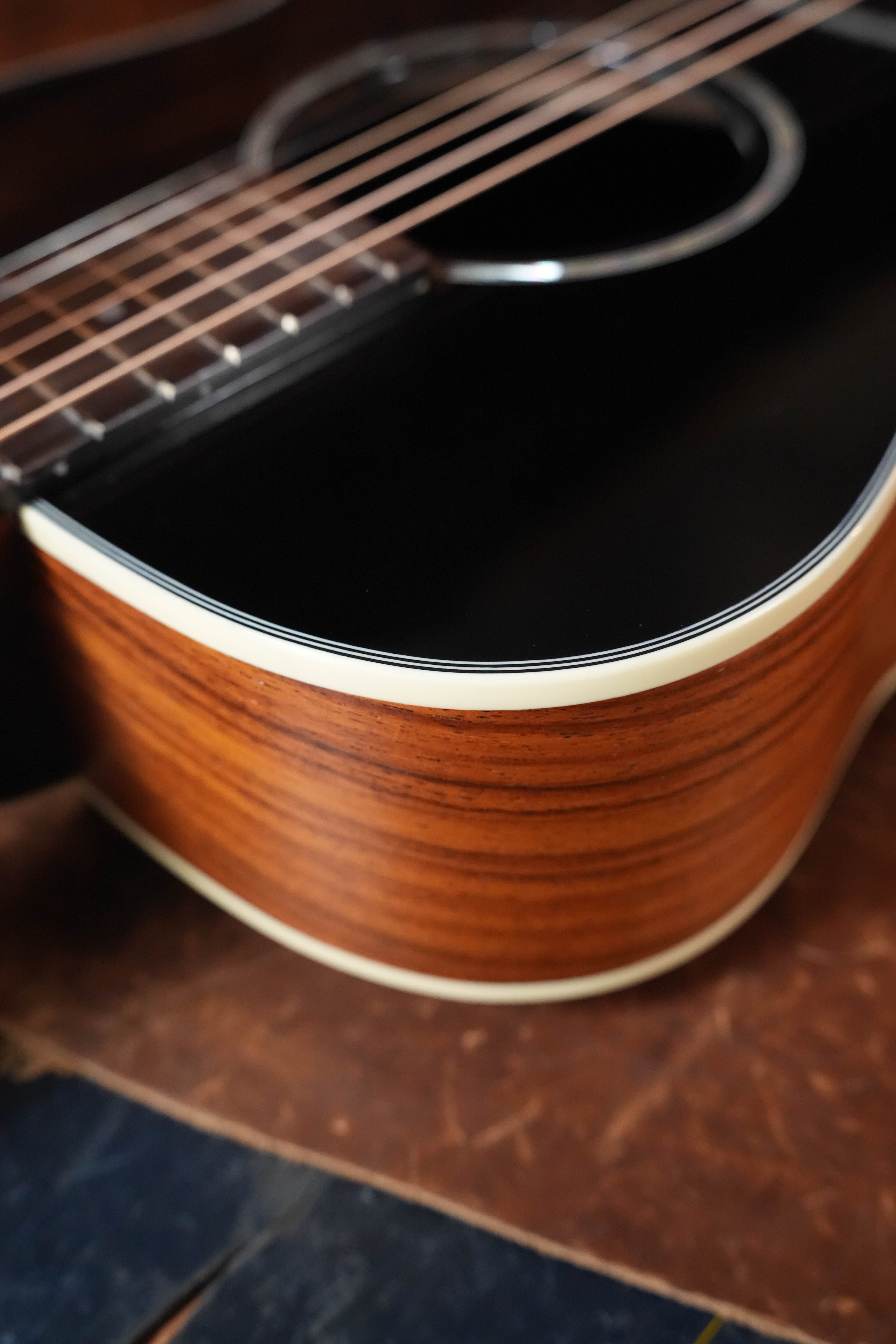 *Stage Ready* Eastman PCH2-TG-BK Black Top Travel Acoustic Guitar #4156