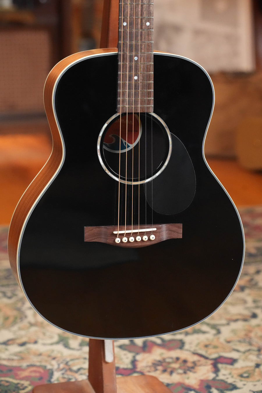 *Stage Ready* Eastman PCH2-TG-BK Black Top Travel Acoustic Guitar #4156