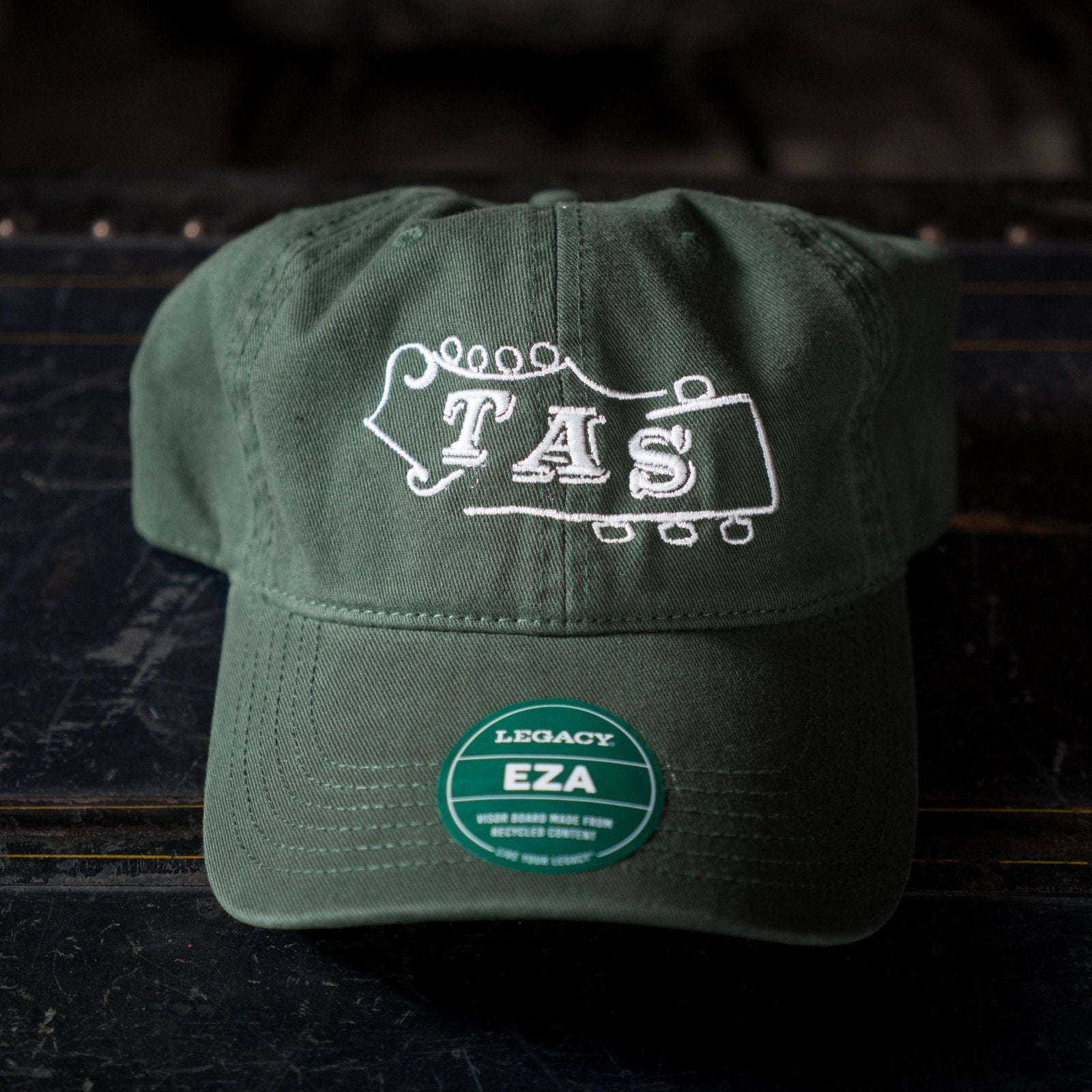 TAS All Cotton Legacy Adjustable Ballcap - Dark Green/White