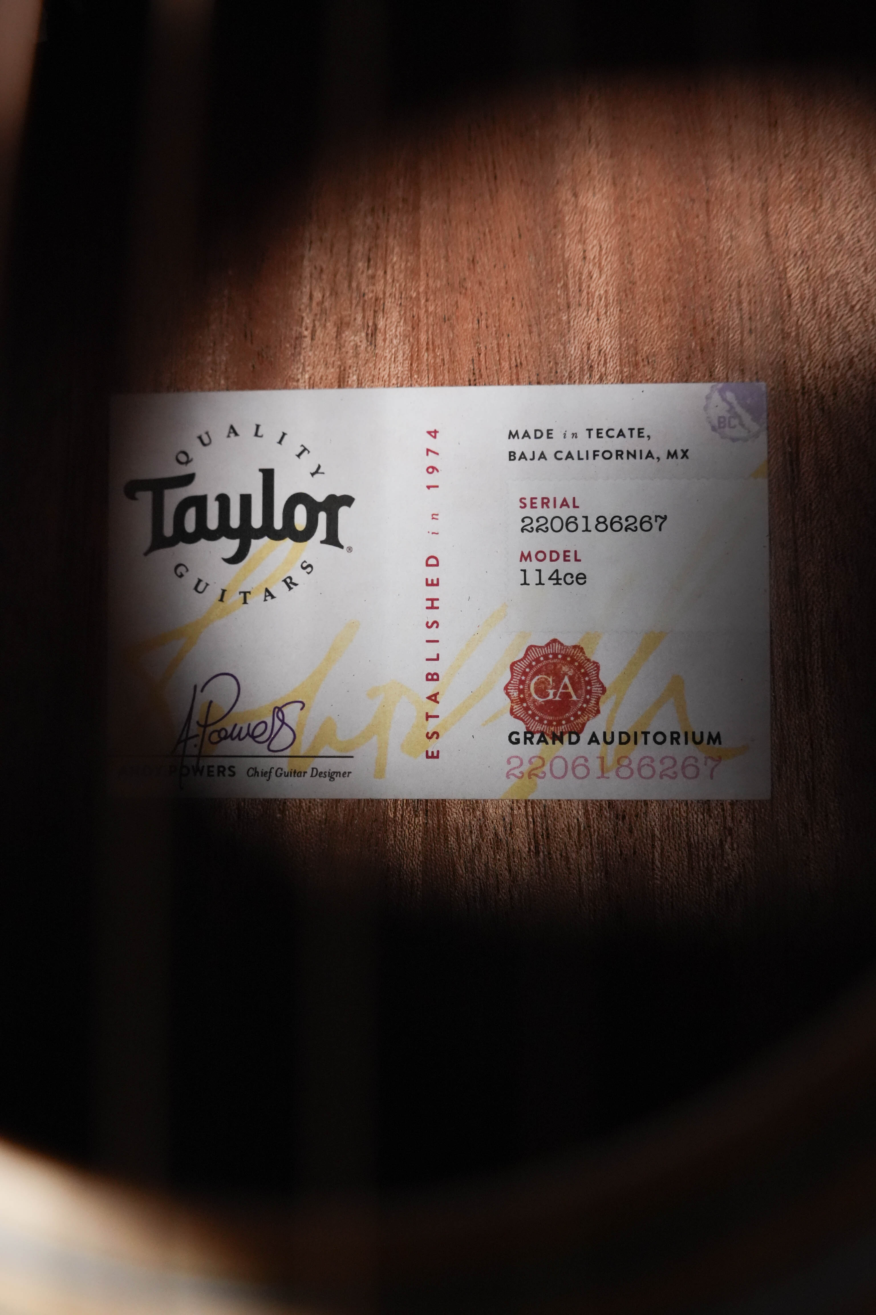 Taylor 114ce Grand Auditorium Acoustic-Electric #6267