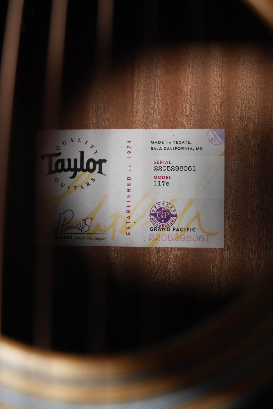 Taylor 117e Grand Pacific Acoustic-Electric #6061