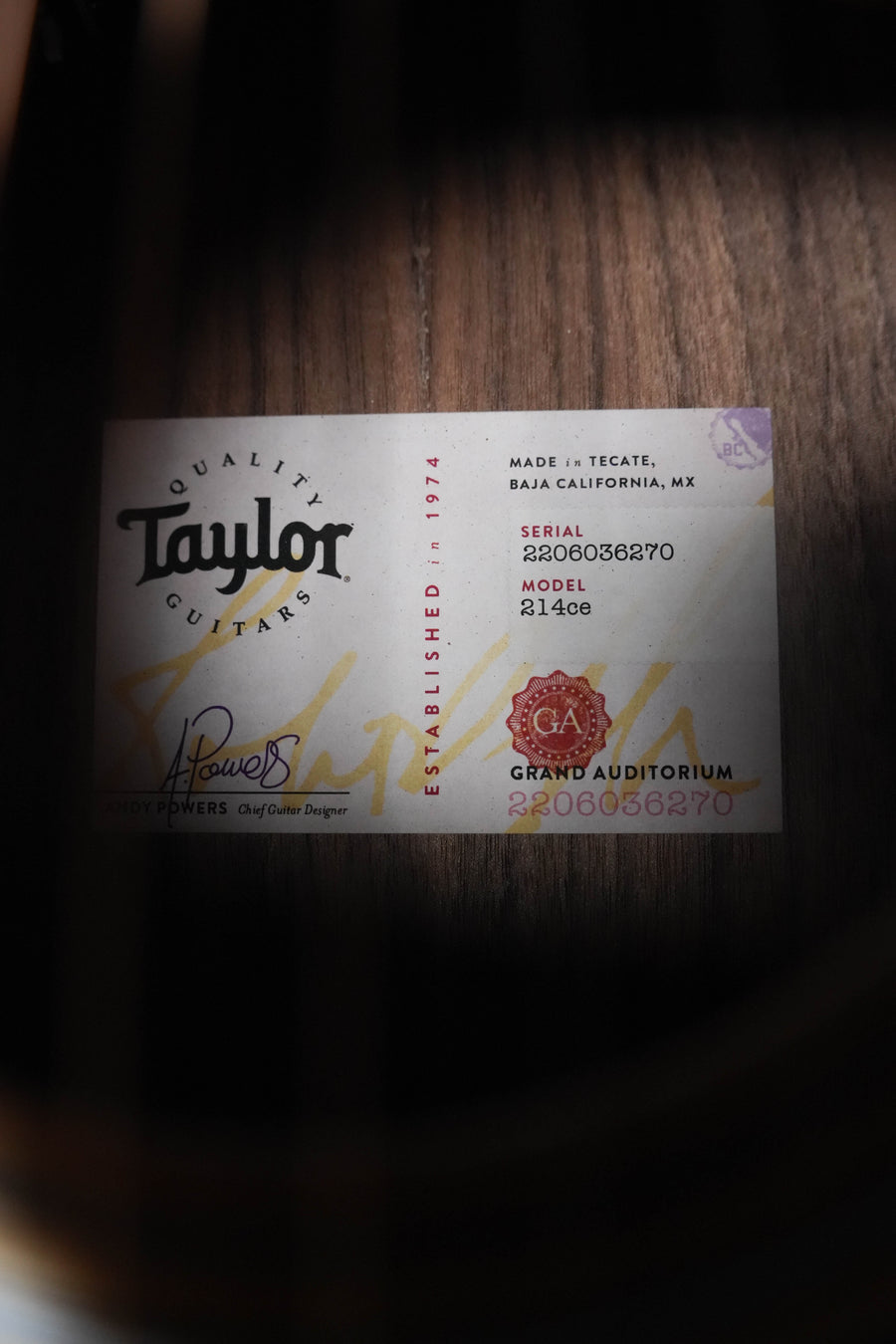 Taylor 214ce Grand Auditorium Acoustic-Electric #6270