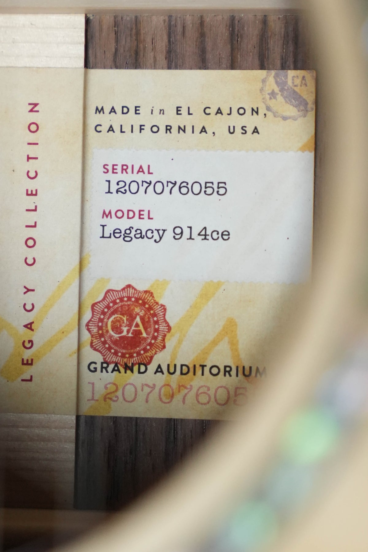 Taylor Legacy 914ce Grand Auditorium Acoustic-Electric #6055