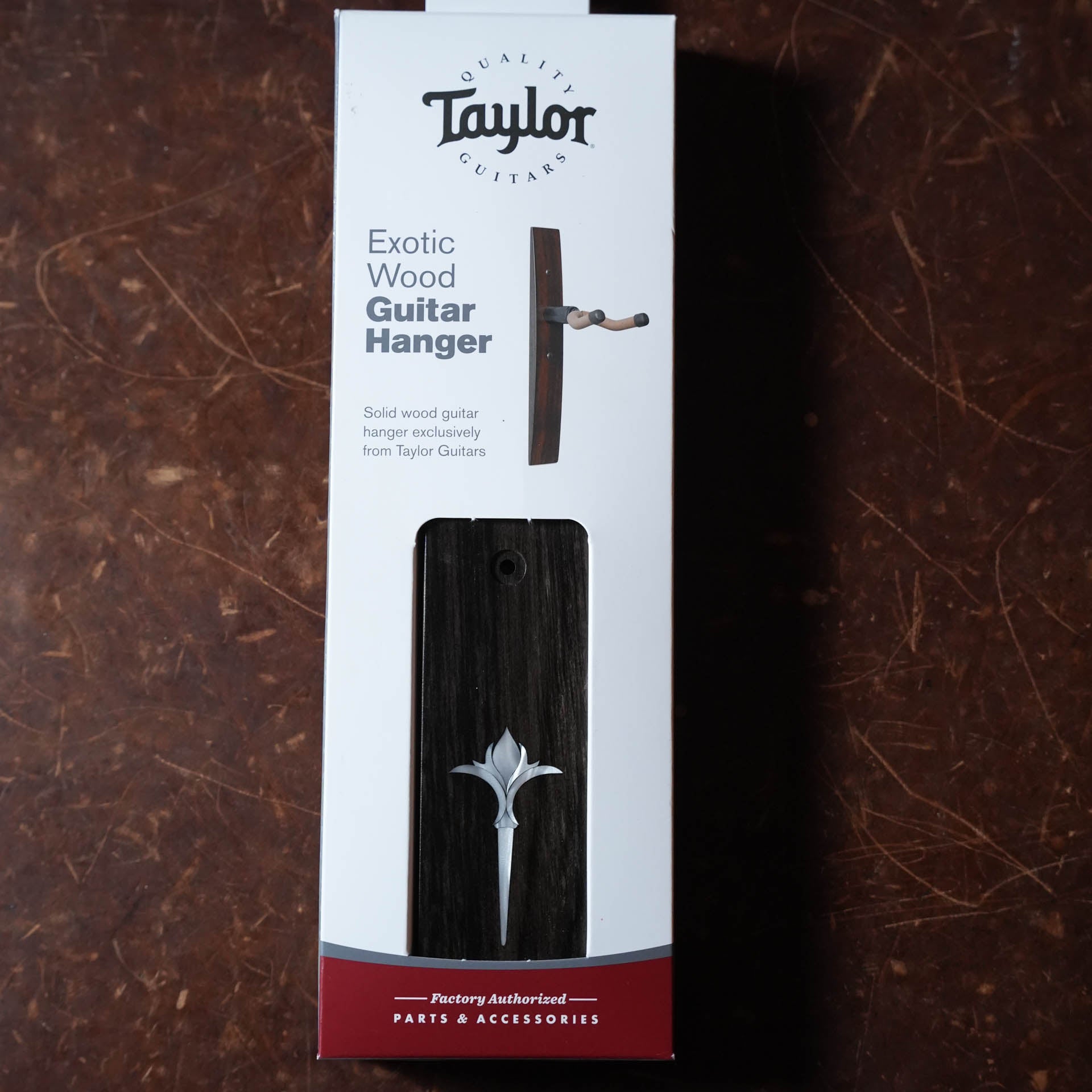 Taylor Nouveau Guitar Hanger, Ebony, Italian Acrylic Inlay, White