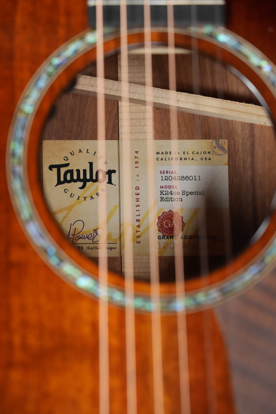Taylor K24ce Special Edition Grand Auditorium Acoustic-Electric #6011