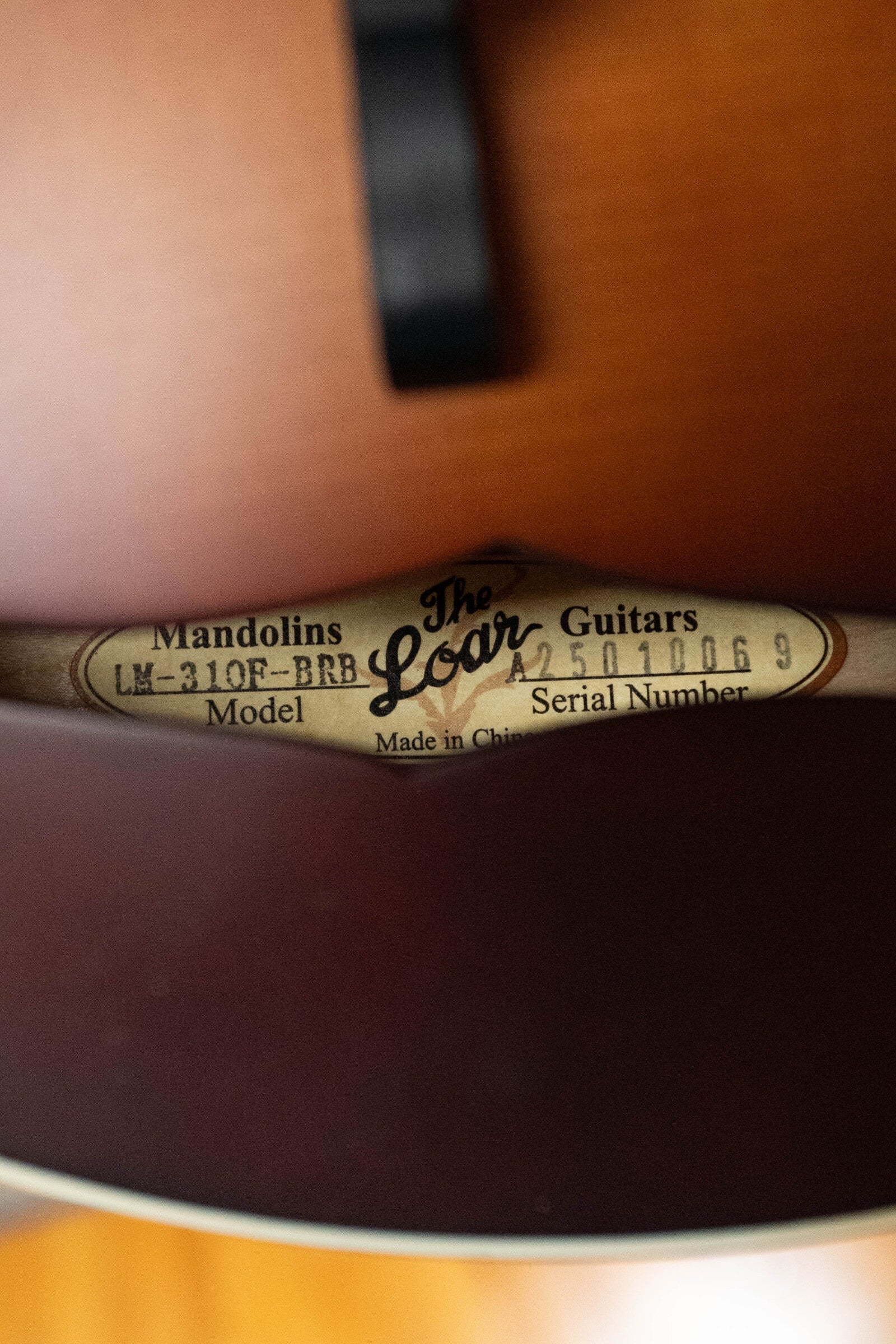 The Loar LM-310F-BRB Honey Creek F-Style Brownburst Mandolin #0069