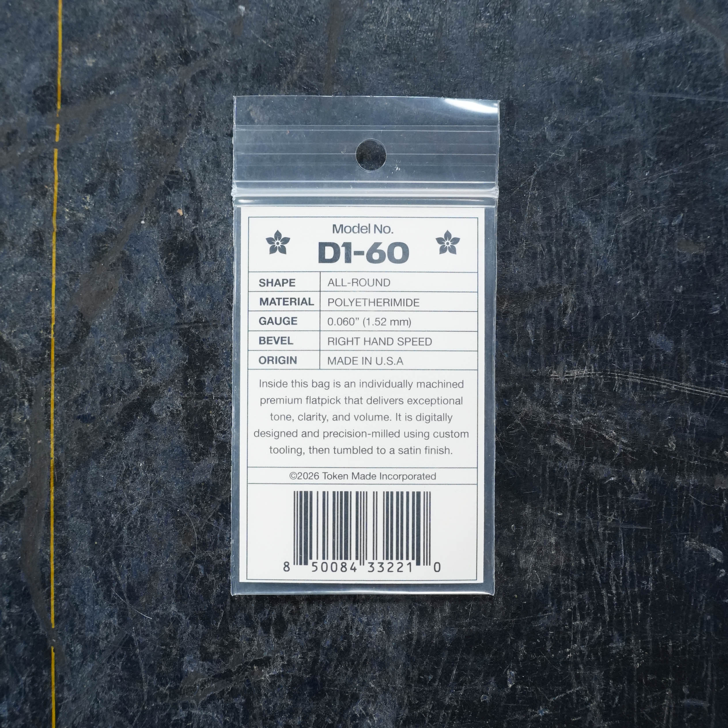 Token AMBER Flatpick - All Round 1.52mm